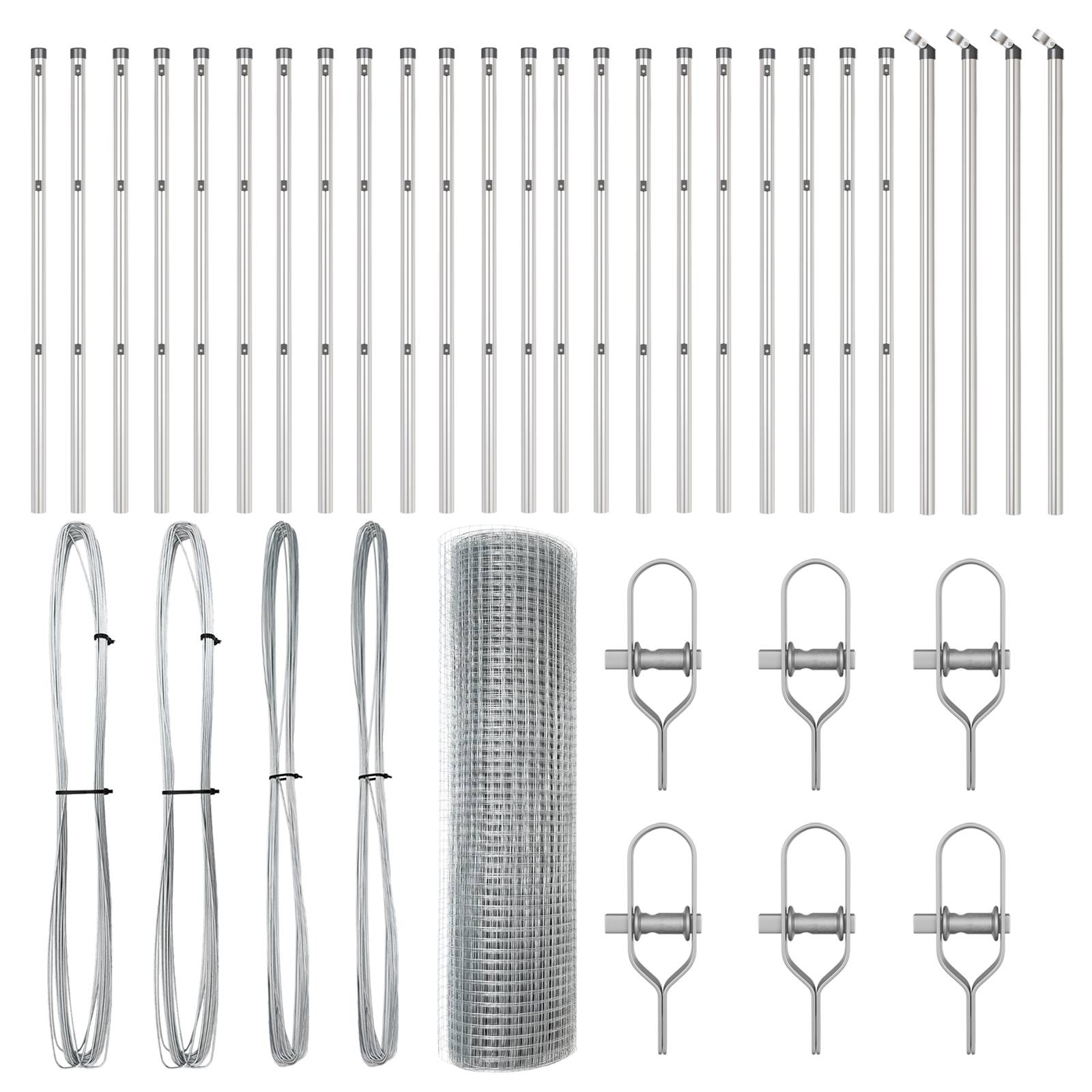 vidaXL Geschweißter Drahtzaun mit 13 Pfosten 0.8x50 m feuerverzinkter Stahl