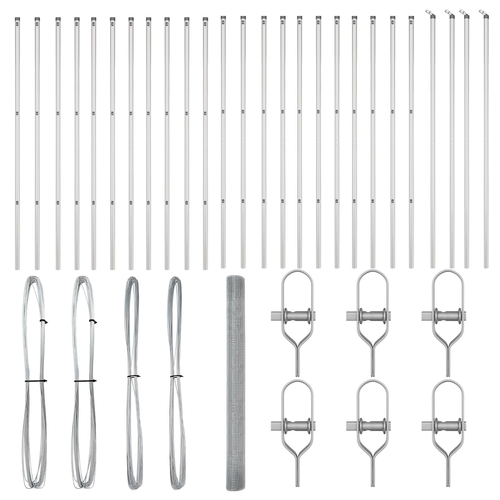 vidaXL Schweißdrahtzaun mit 13 Pfosten 1,5x50 m Feuerverzinkter Stahl