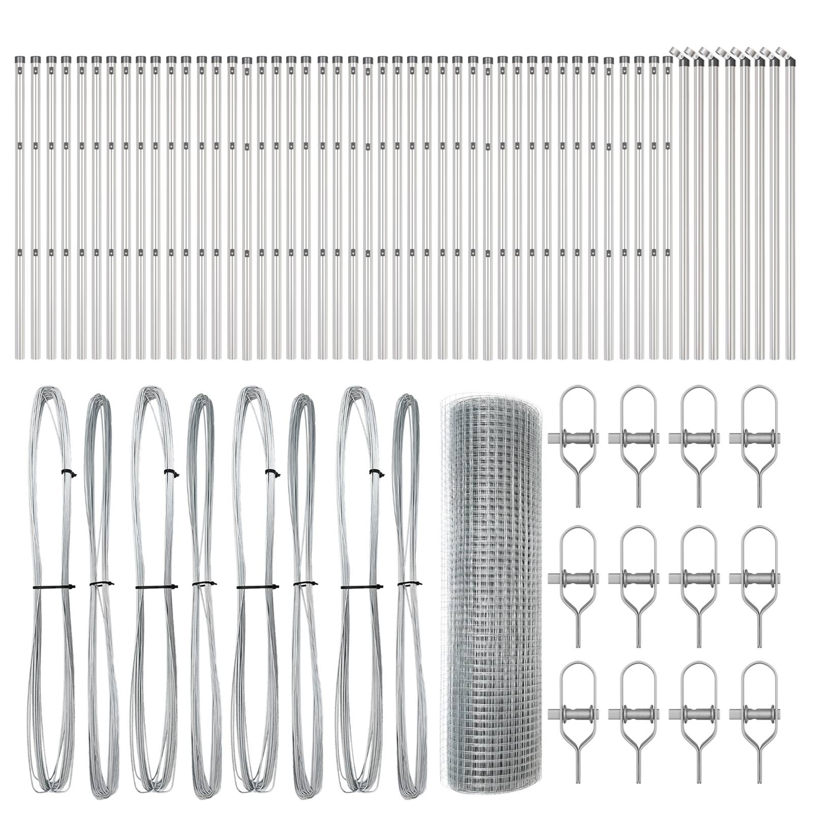 vidaXL Schweißdrahtzaun mit 13 Pfosten 0,6x100 m Verzinkter Stahl
