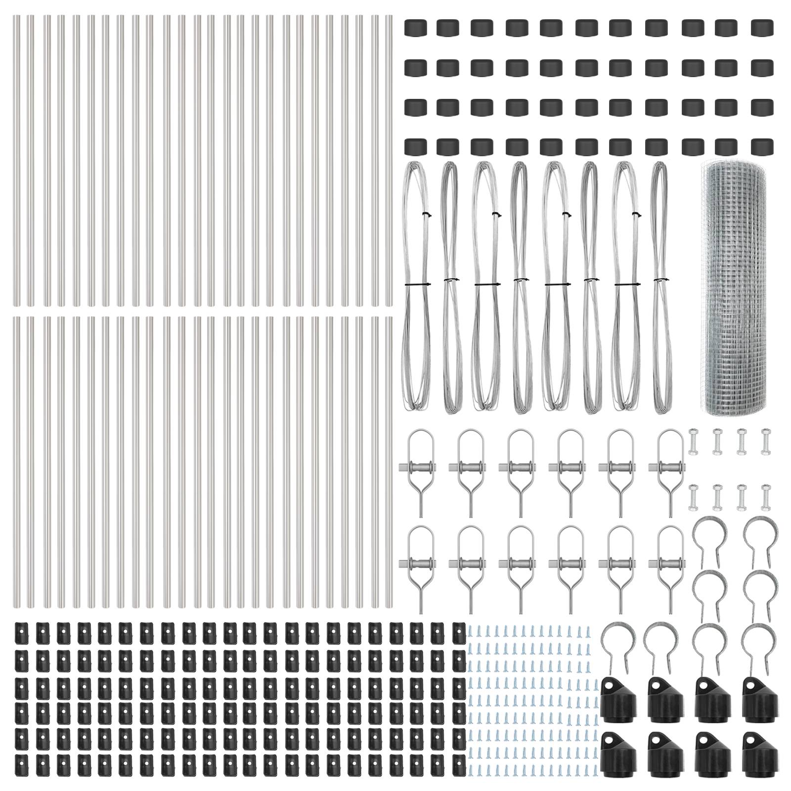 vidaXL Geschweißter Drahtzaun mit 13 Pfosten 0,8x100 m Verzinkter Stahl
