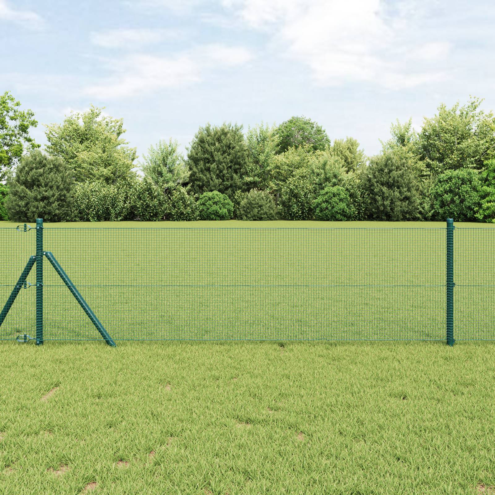vidaXL Geschweißter Drahtzaun Grün 1,4x50 m Stahl