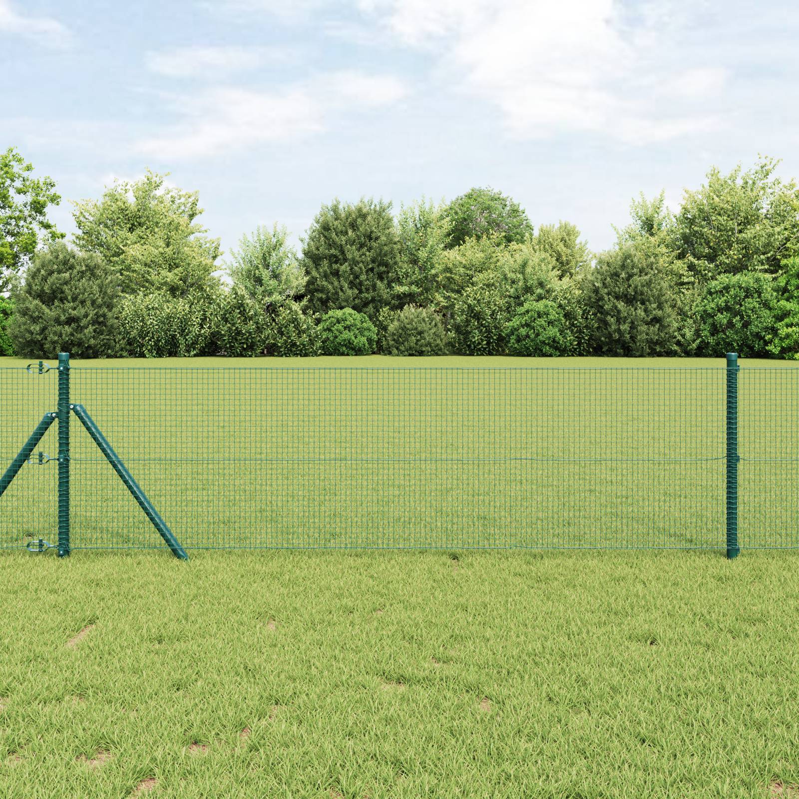 vidaXL Schweißdrahtzaun Grün 0,4x50 m Stahl