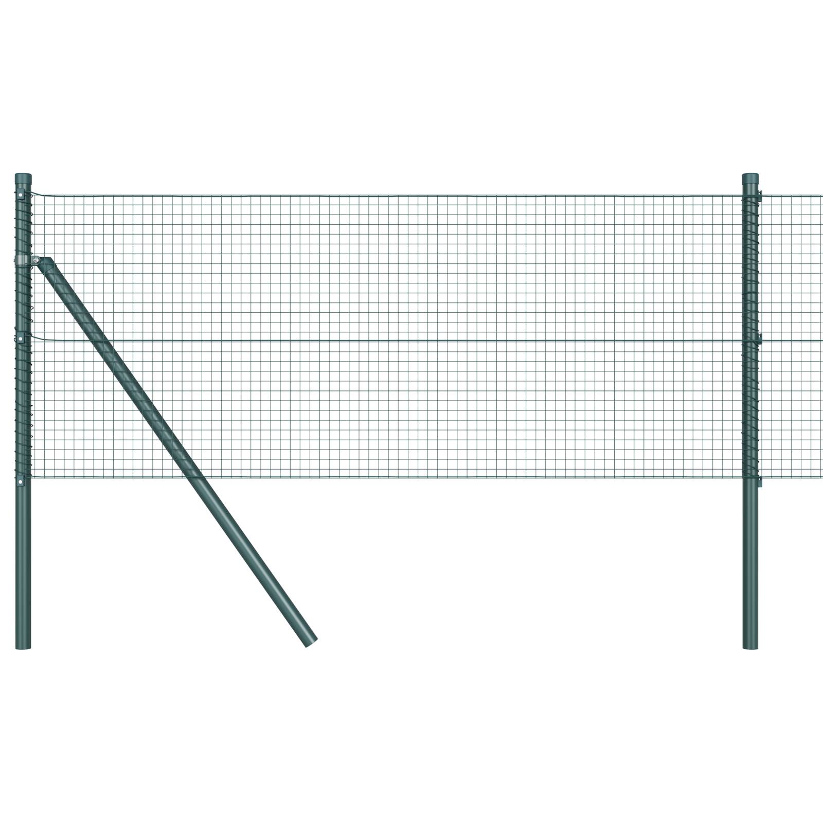 vidaXL Zaunpfosten Set Set von 2 Grün Polyethylen-beschichteter Stahl