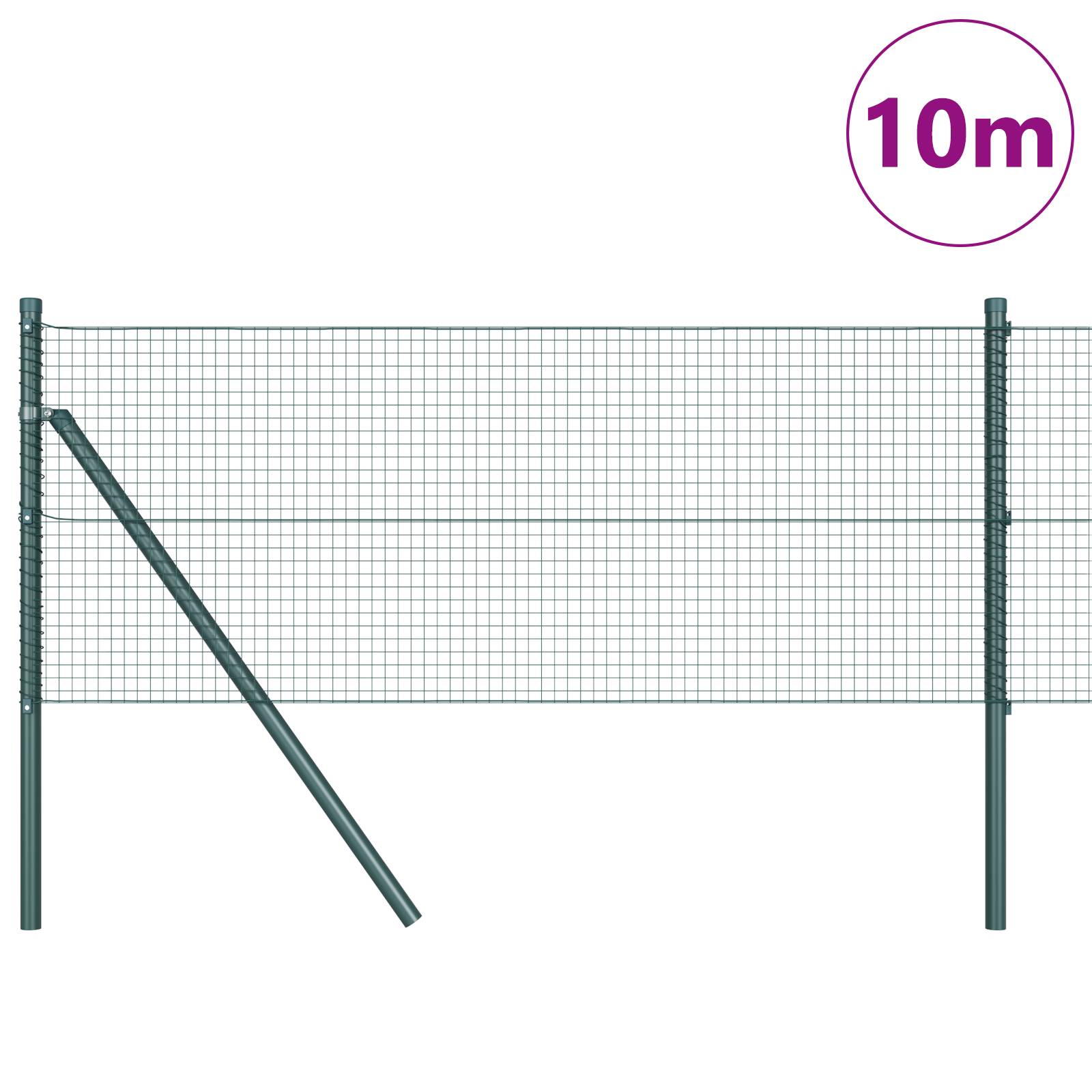 vidaXL Zaunpfosten Set Set von 2 Grün Polyethylen-beschichteter Stahl