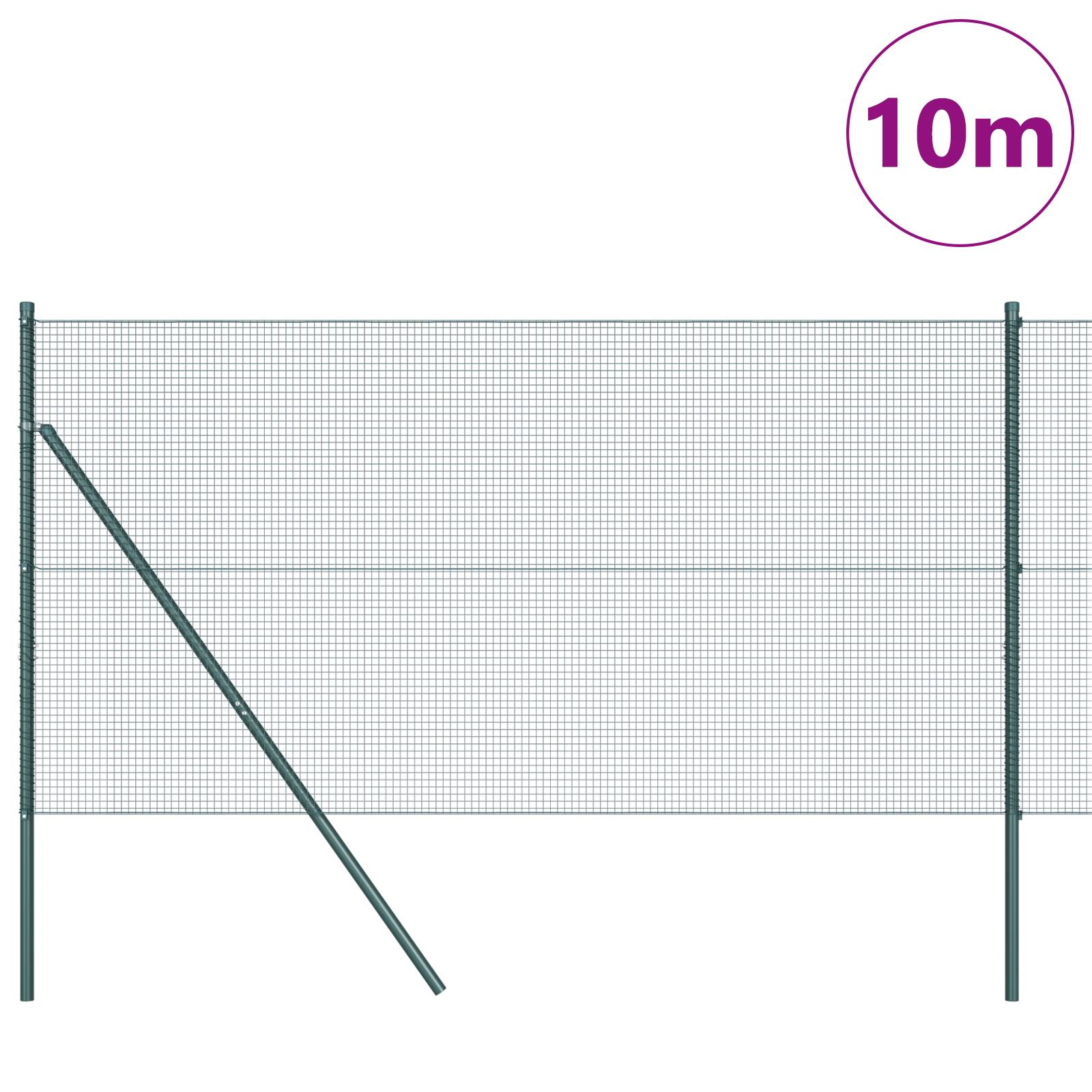 vidaXL Zaunset Set aus 2 Grün Metall 10 x 1 m Langlebig