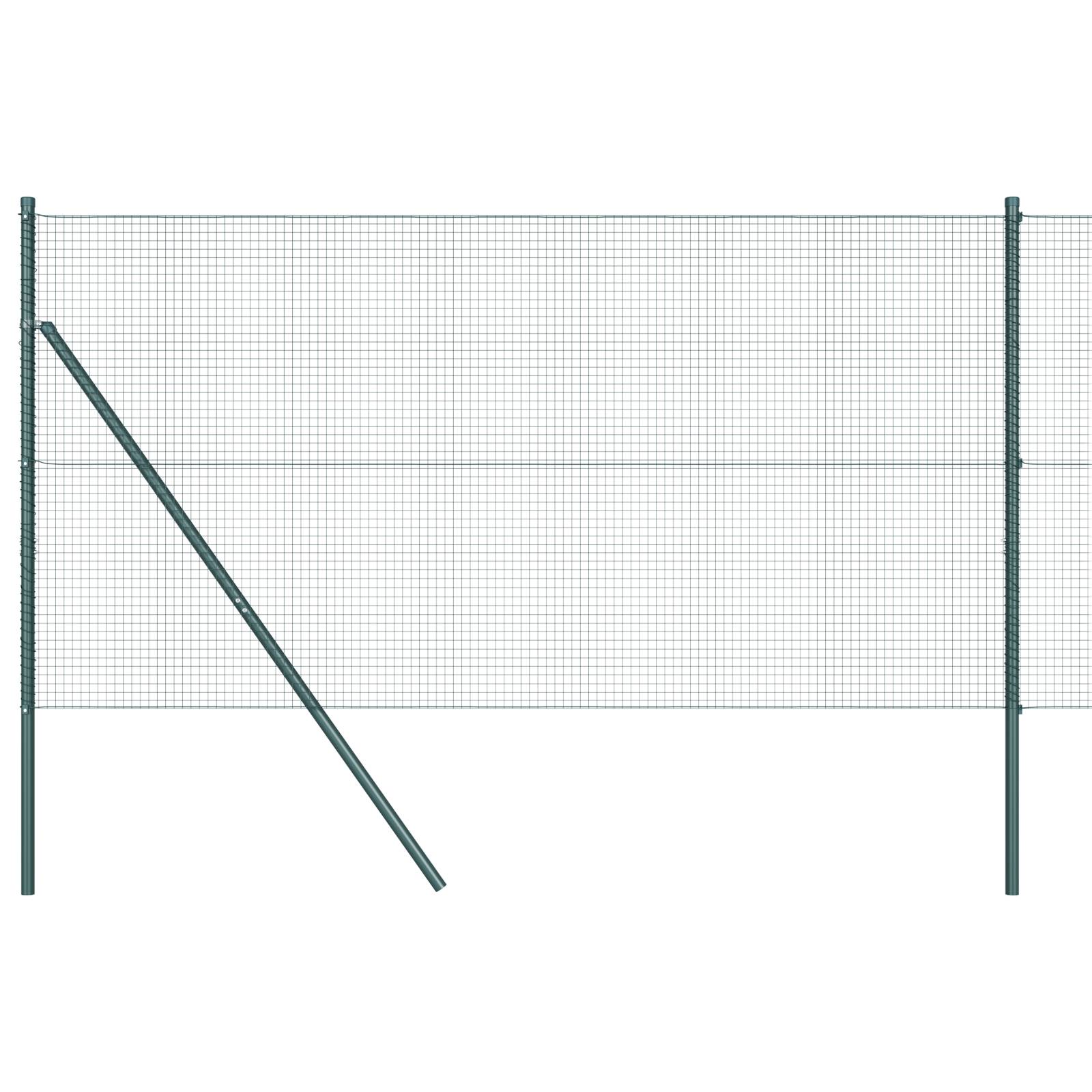 vidaXL Zaunpfosten-Set Set mit 2 Grün Pulverbeschichteter Stahl 25 x 1 m