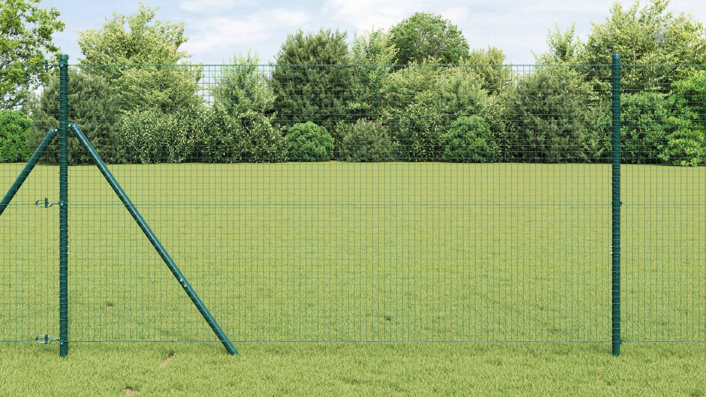 vidaXL Zaunpfosten Set 2er Set Grün Metallmasche 10 x 1 m Langlebig