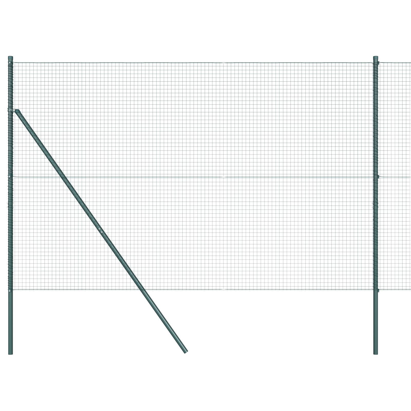 vidaXL Geschweißter Drahtzaun mit 7 Pfosten Grün 1,6x10 m Stahl
