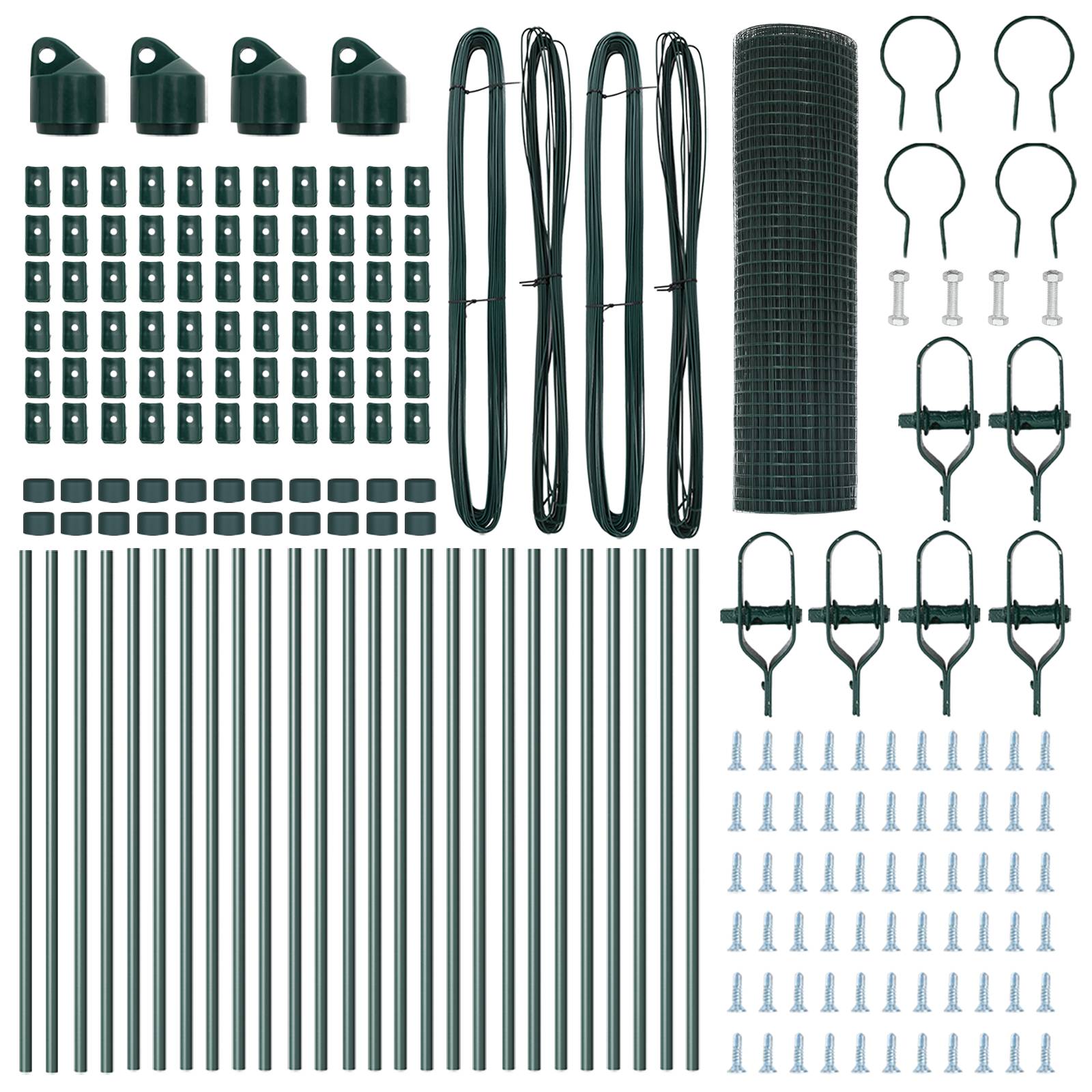vidaXL Geschweißter Drahtzaun mit 13 Pfosten Grün 0,8x50 m Stahl
