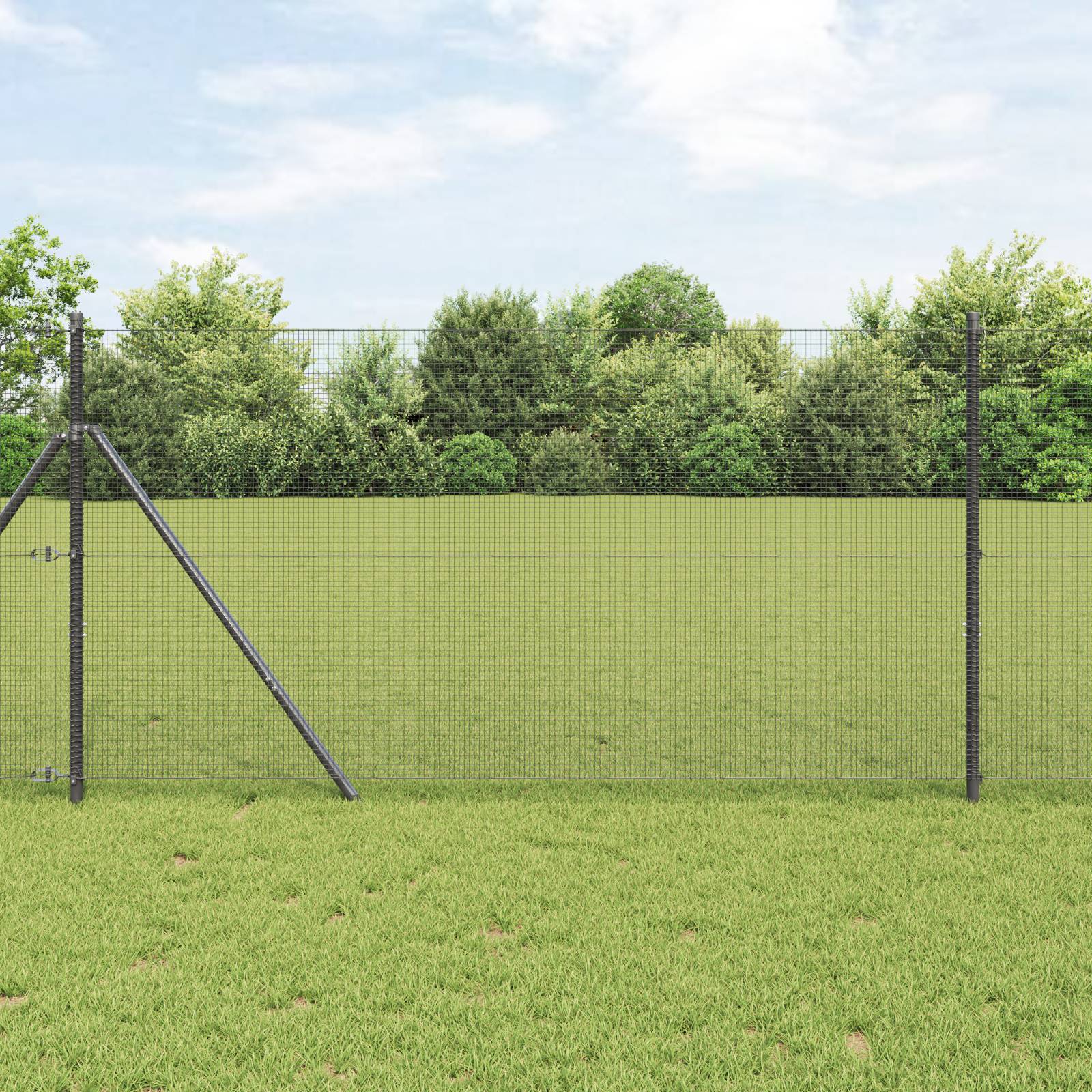 vidaXL Geschweißter Drahtzaun Grau 1.4 x 10 m Stahl