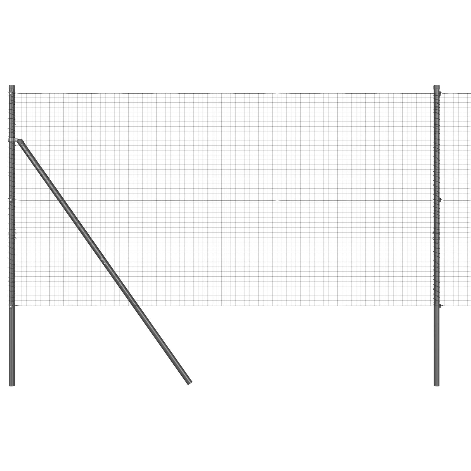 vidaXL Geschweißter Drahtzaun mit 7 Pfosten Grau 1.4x10 m Stahl