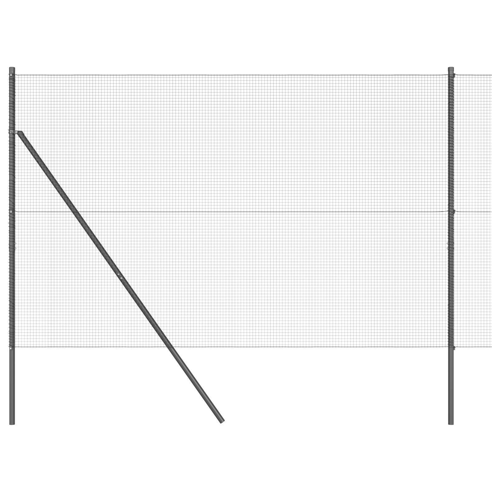 vidaXL Geschweißter Drahtzaun mit 7 Pfosten Grau 1,5x10 m Stahl