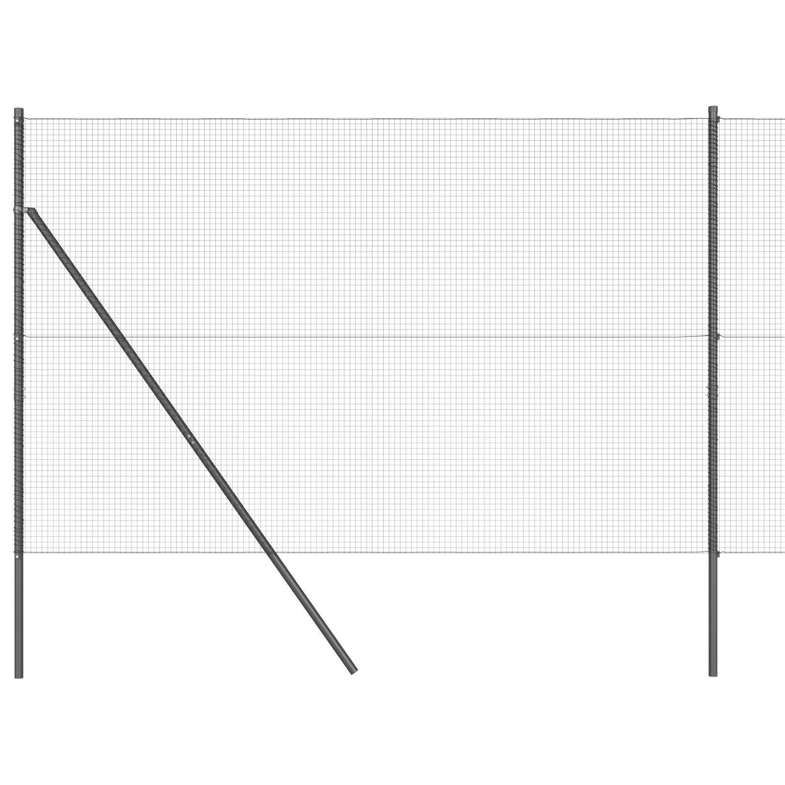 vidaXL Schweißdrahtzaun mit 7 Pfosten Grau 1,5x10 m Stahl