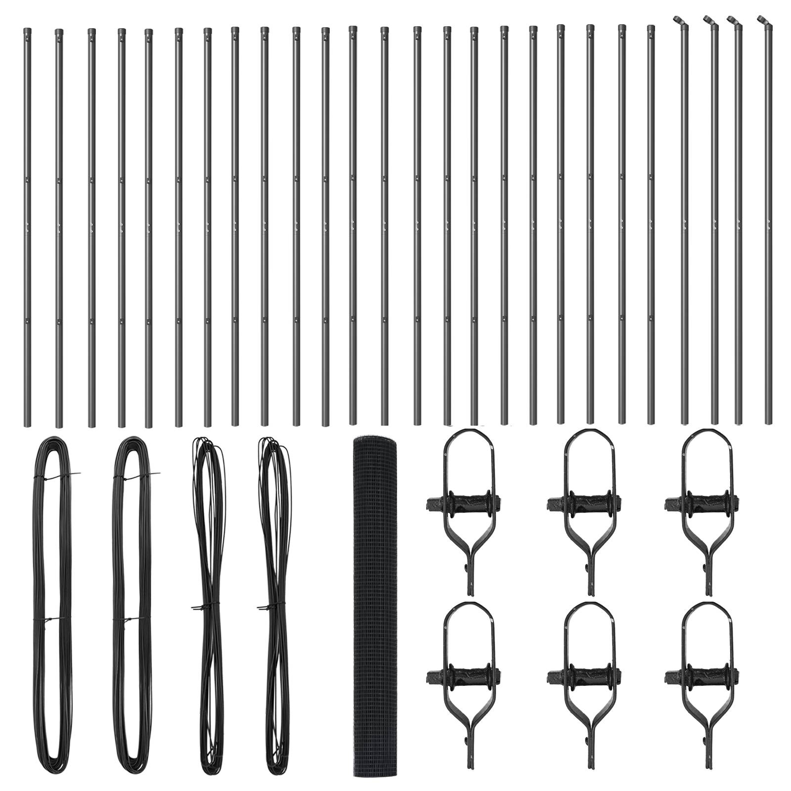 vidaXL Geschweißter Drahtzaun mit 13 Pfosten Grau 1,4x50 m Stahl