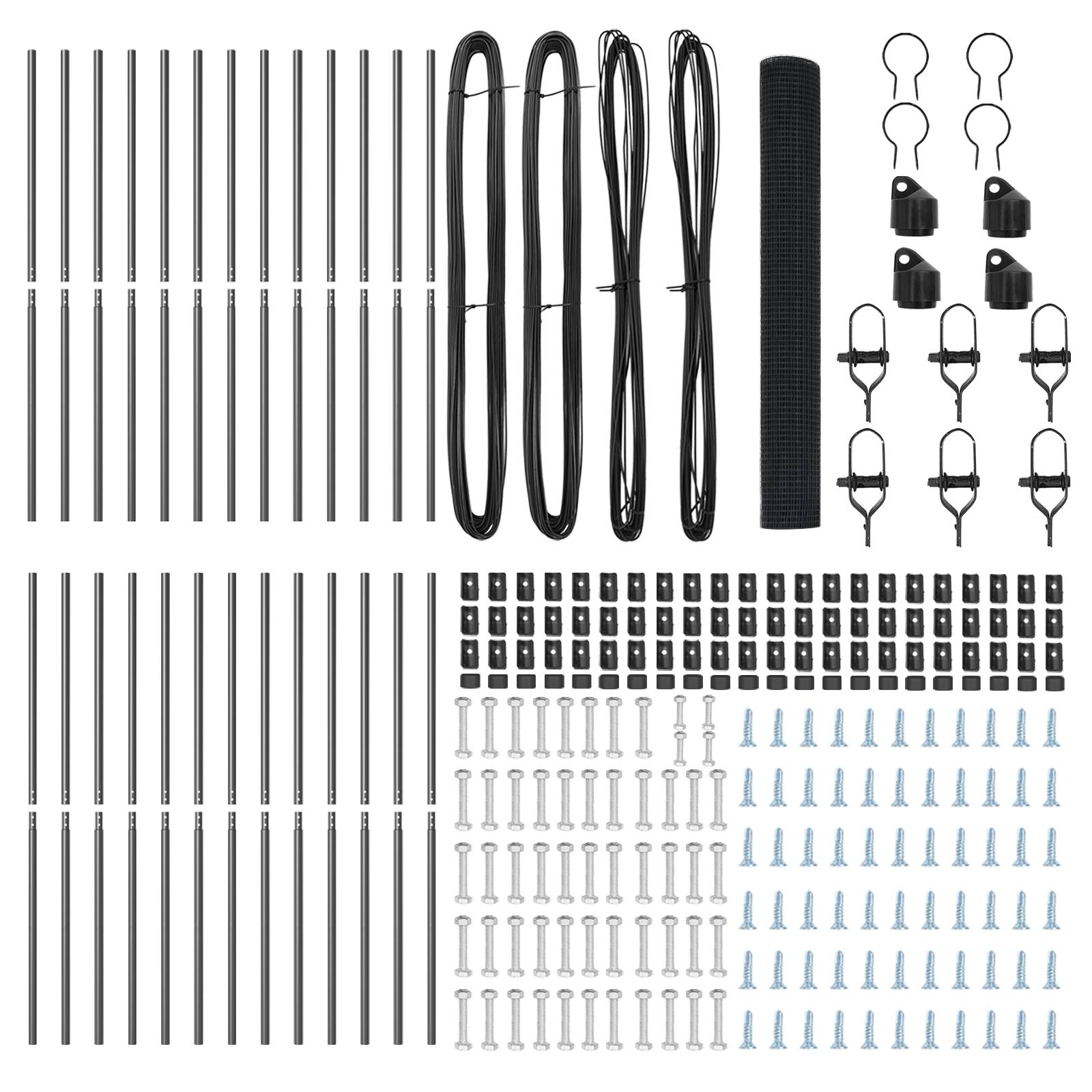 vidaXL geschweißter Drahtzaun mit 13 Pfosten Grau 1x50 m Stahl