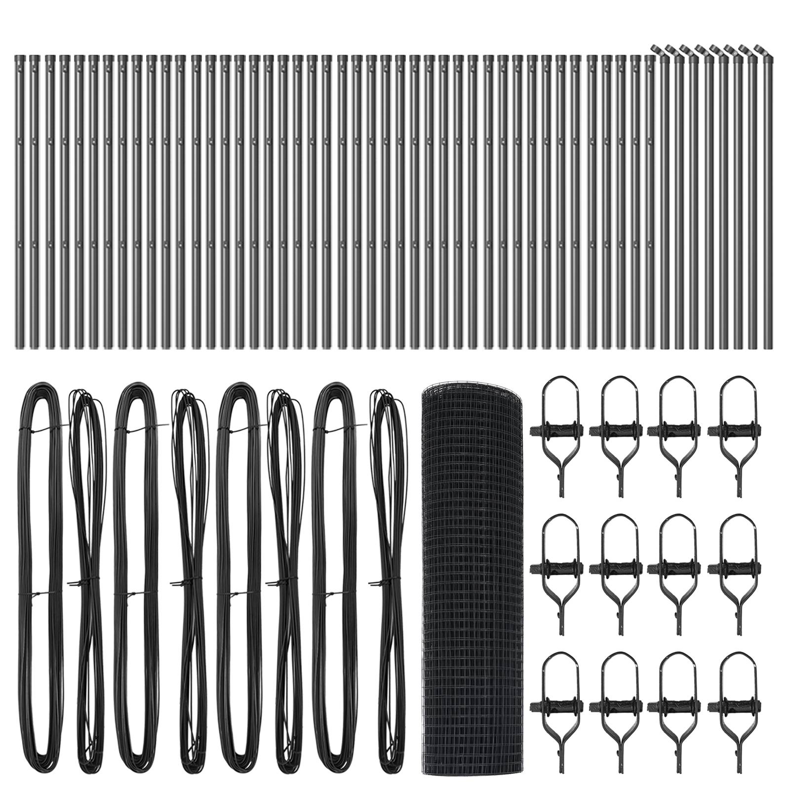 vidaXL Geschweißter Drahtzaun mit 13 Pfosten Grau 0,4x100 m Stahl