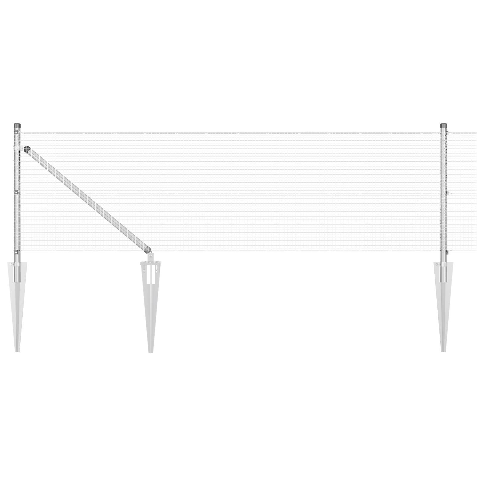 vidaXL geschweißter Drahtzaun mit 13 Spike-Pfosten 0,5 x 50 m verzinkter Stahl