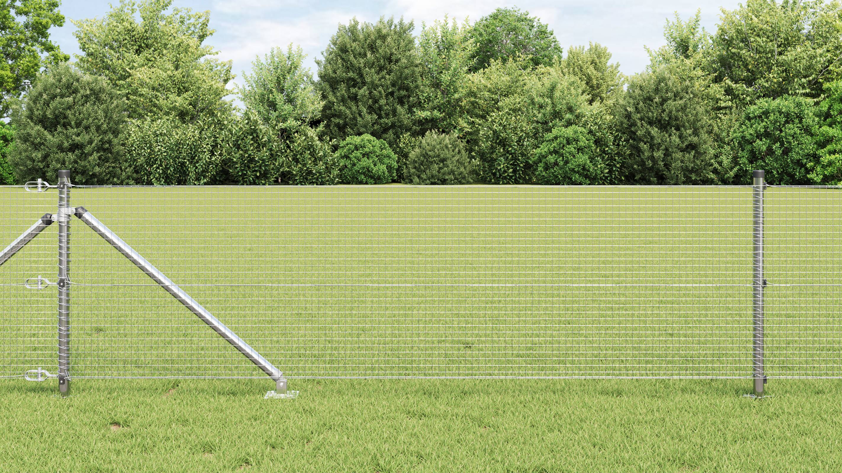 vidaXL Geschweißter Drahtzaun mit 13 Spike-Posts 0,4 x 100 m galvanisierter Stahl