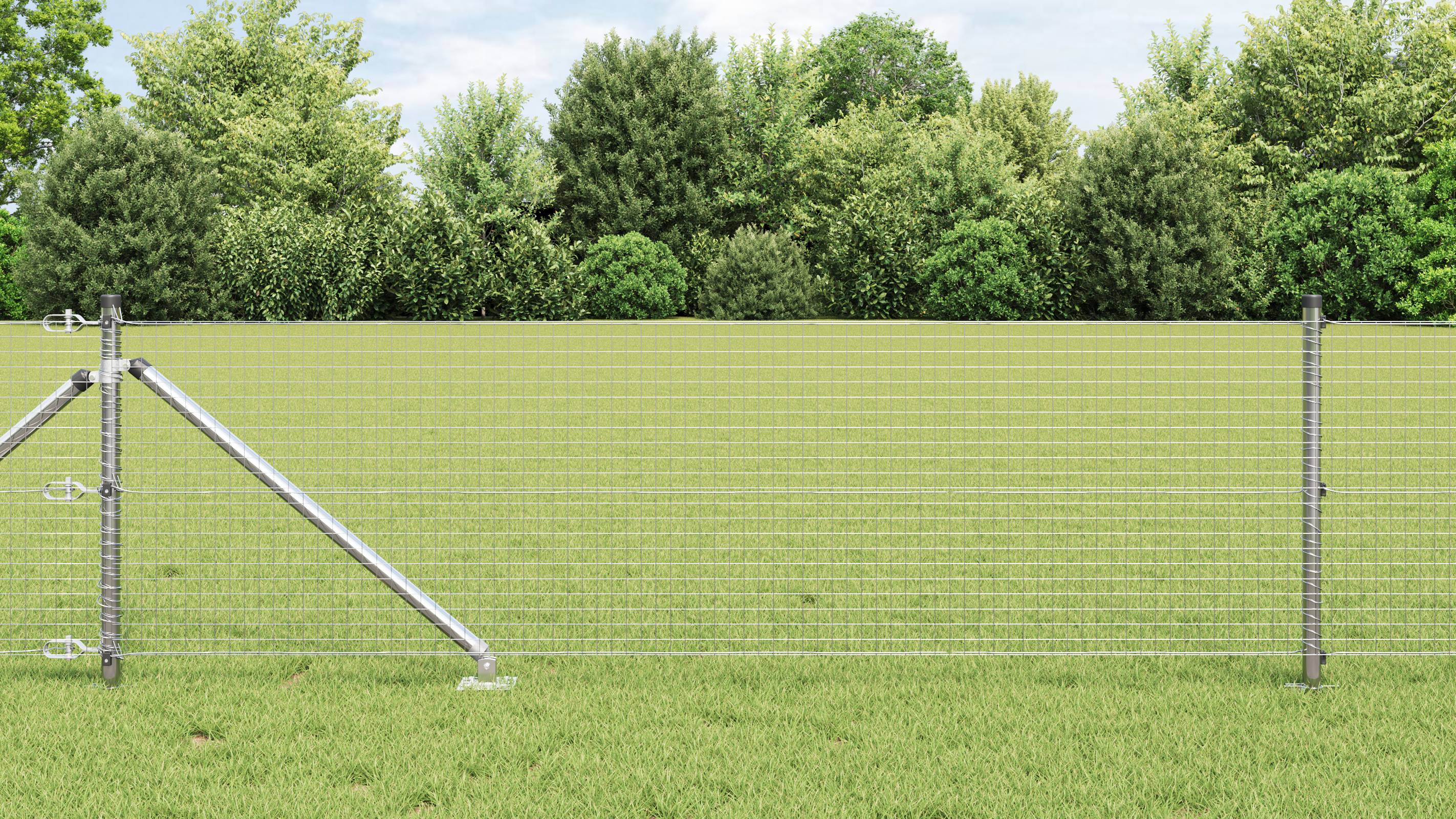 vidaXL Geschweißter Drahtzaun mit 13 Spitzenpfosten 0.8x100 m Verzinkter Stahl