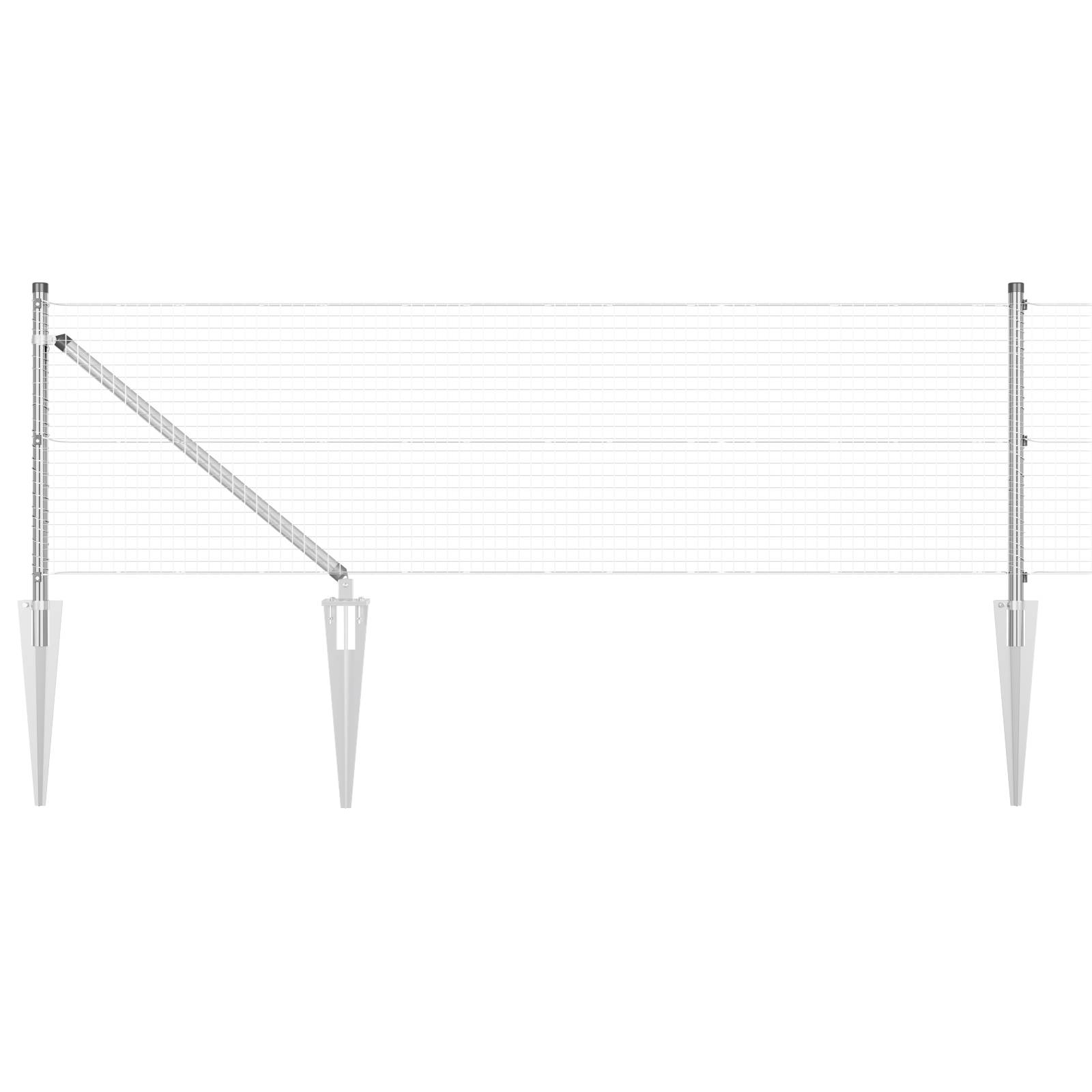 vidaXL Schweißdrahtzaun mit 13 Spike-Posts 0,5 x 50 m verzinkter Stahl