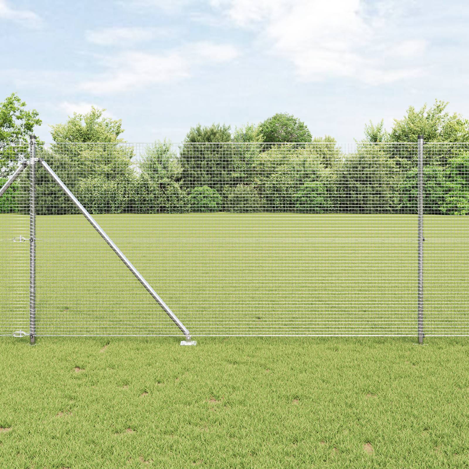 vidaXL Zaunpfosten Set 10 x 1 m Set von 2 Feuerverzinkter Stahl