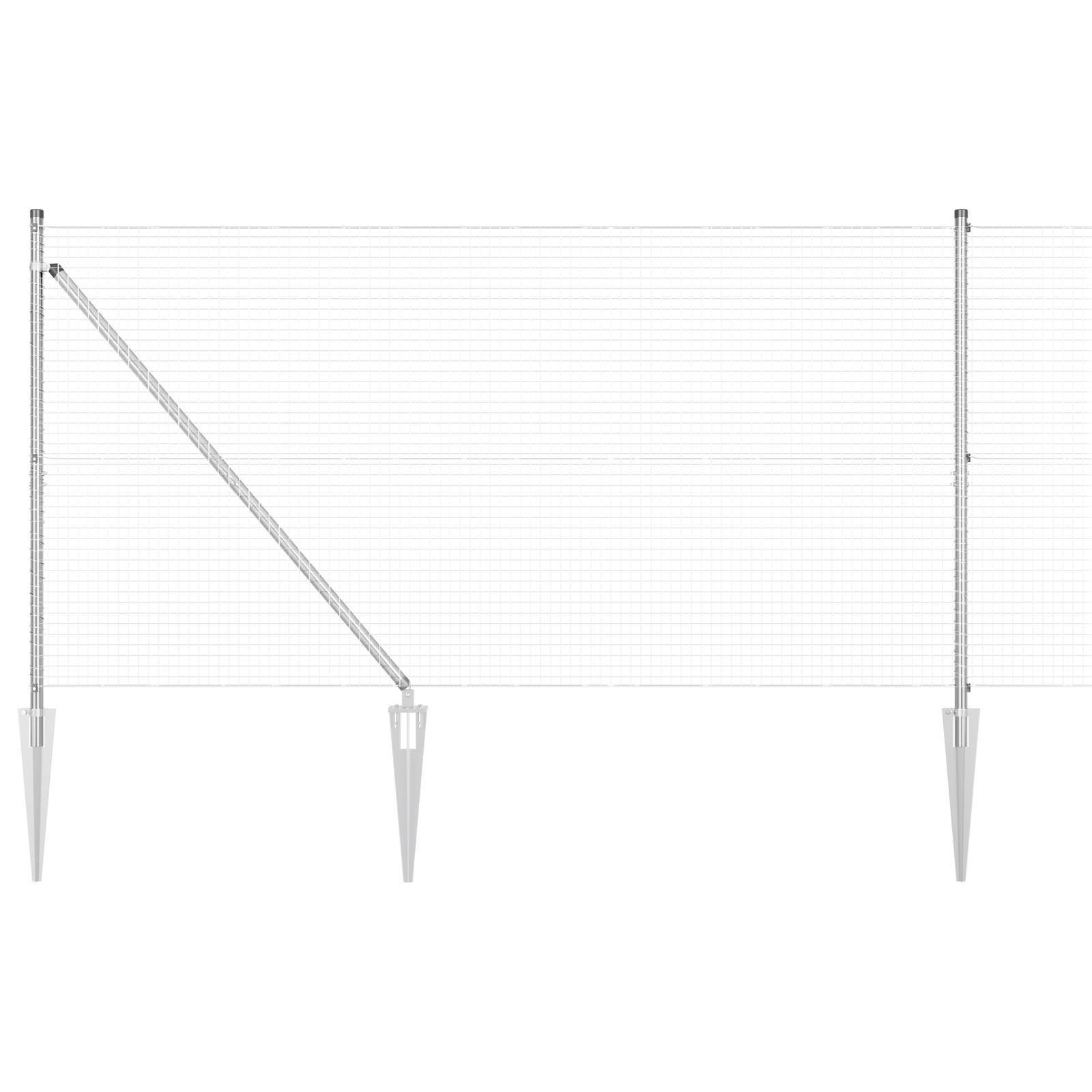 vidaXL Zaunpfosten-Set 2 Stück Galvanisierter Stahl 10 x 1 m Langlebig