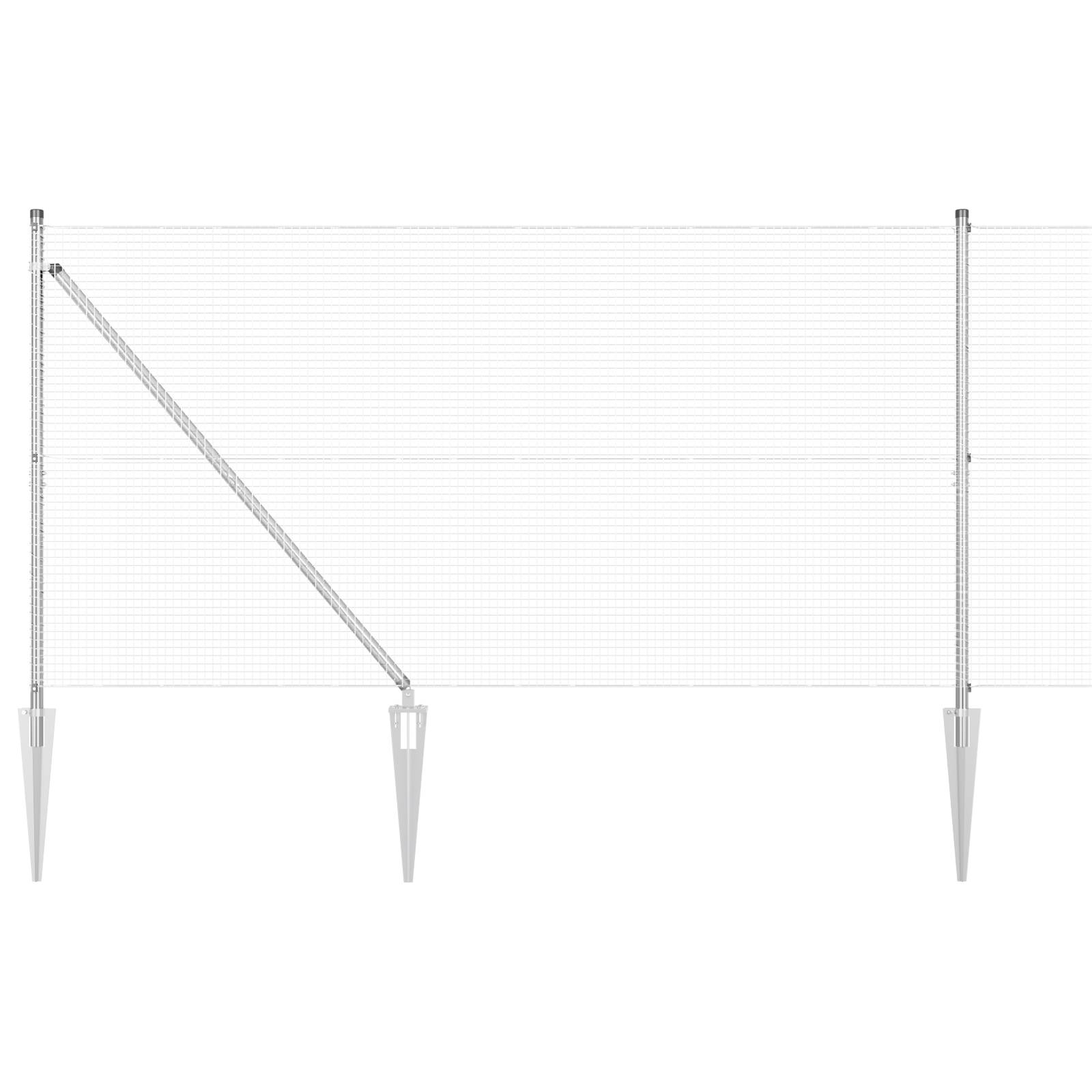 vidaXL Schweißdrahtzaun mit 13 Erdspitzen 1,4 x 50 m Verzinkter Stahl