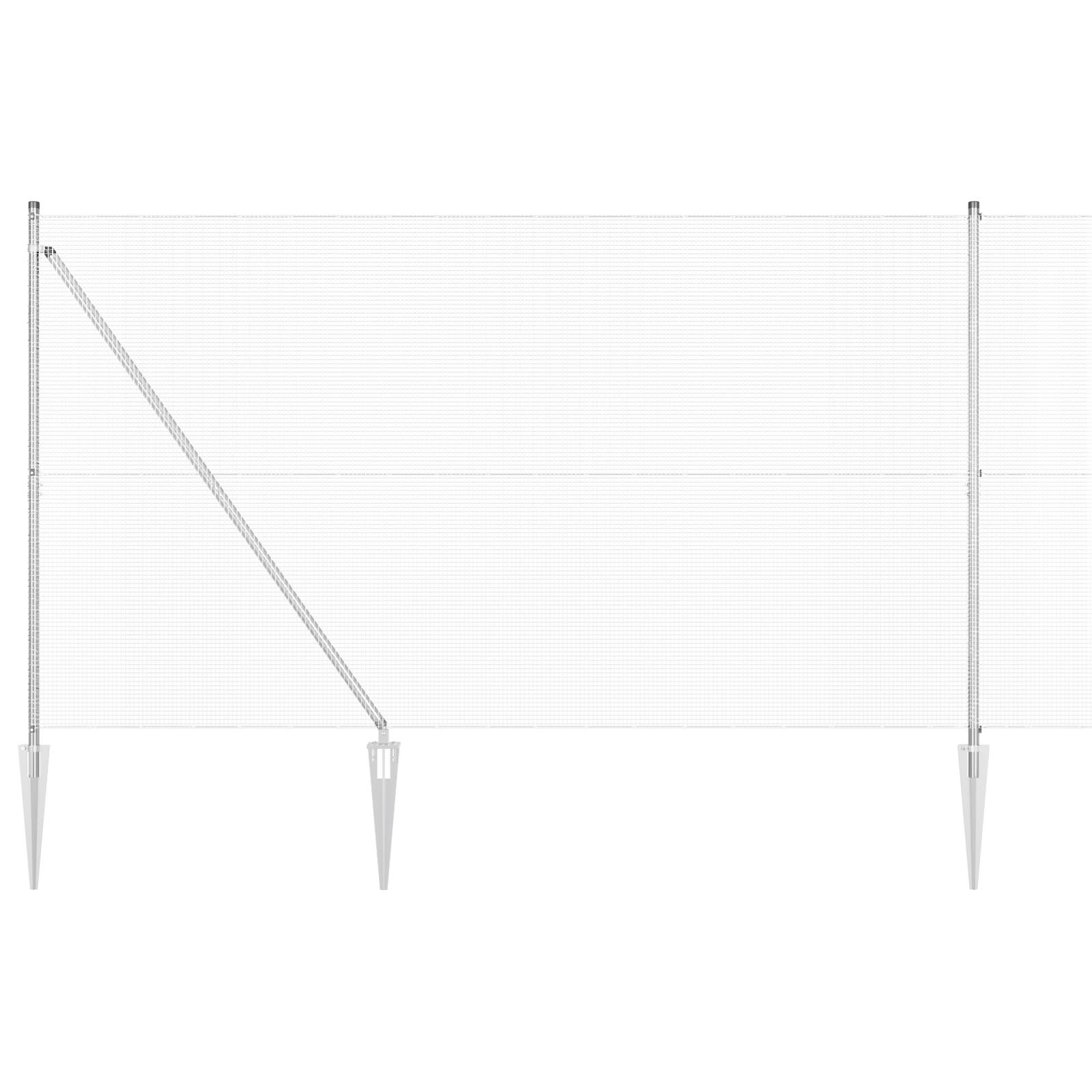 vidaXL Welschorn Zaun mit 7 Spike-Pfosten 1,5x10 m Feuerverzinkter Stahl