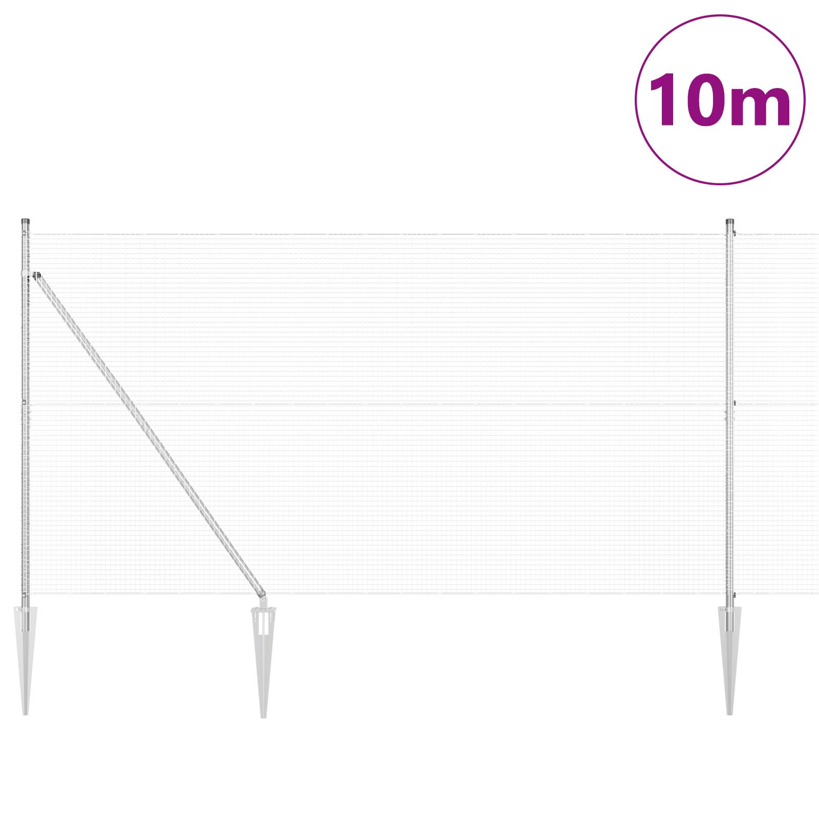 vidaXL Zaunpfosten Set Set von 2 Verzinkter Stahl 10 x 1,5 m Langlebig