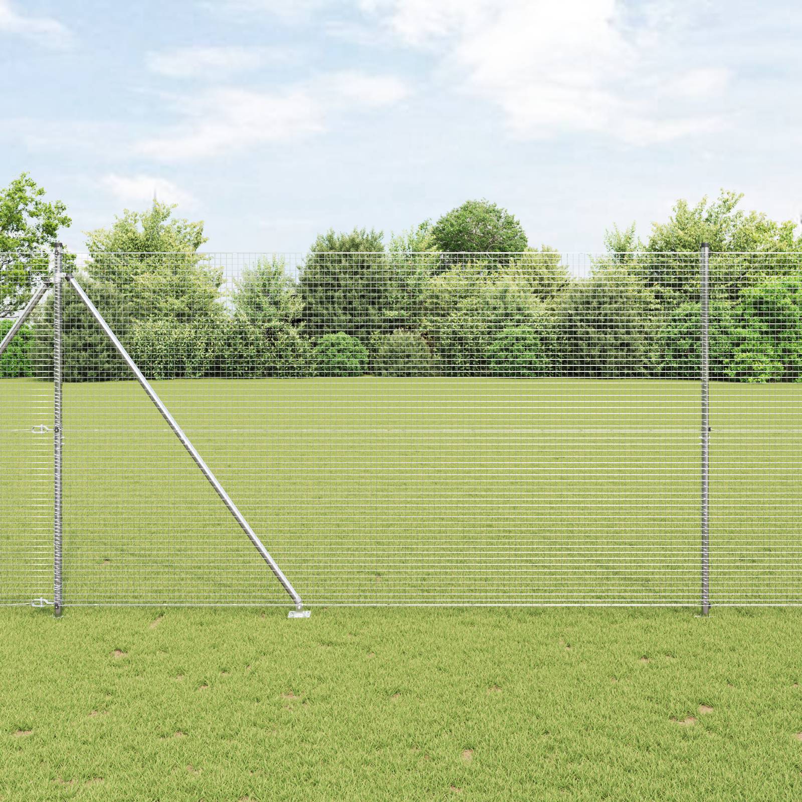vidaXL Geschweißter Drahtzaun mit 13 Spike-Pfosten 1,6x25 m Verzinkter Stahl