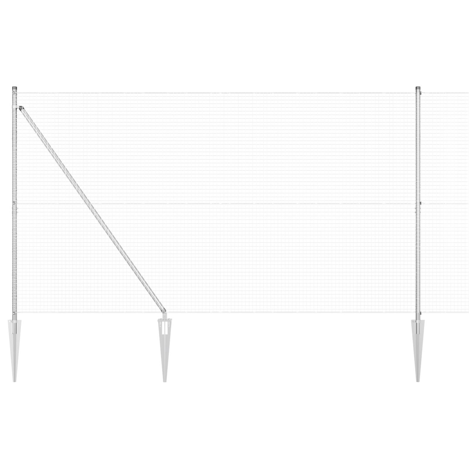 vidaXL Geschweißter Drahtzaun mit 13 Spike-Pfosten 1,6x25 m Verzinkter Stahl