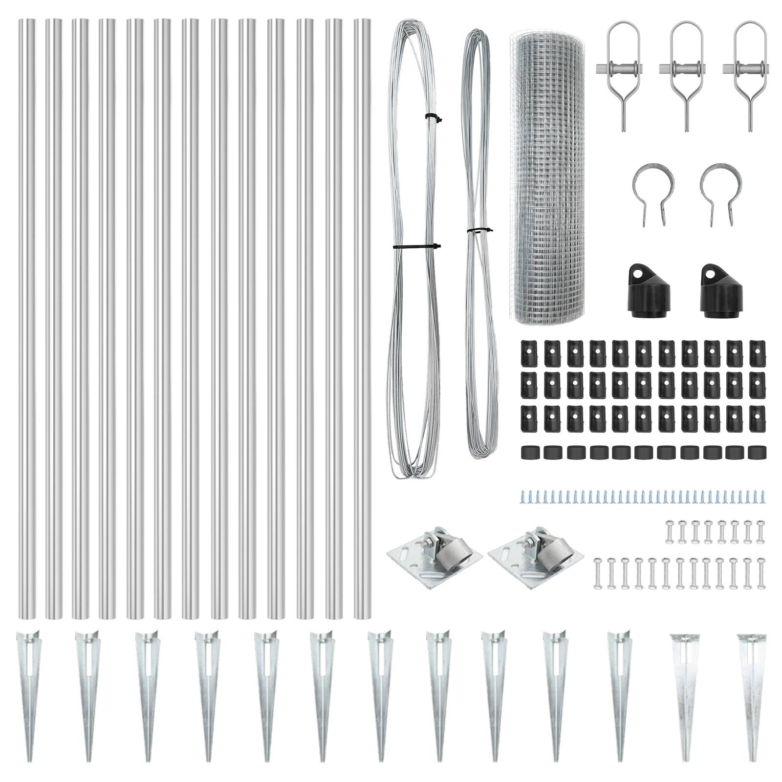 vidaXL Zaunpfosten-Set Set aus 2 Verzinkter Stahl 25 x 1 m Robust