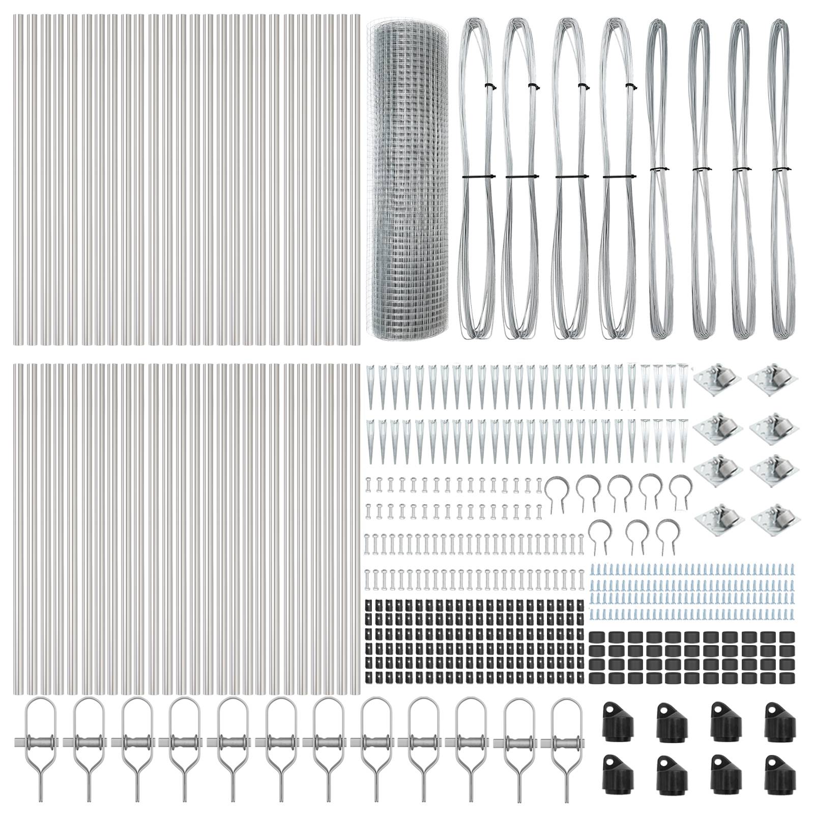 vidaXL Geschweißter Drahtzaun mit 13 Spike-Posten 0,4 x 100 m Verzinkter Stahl