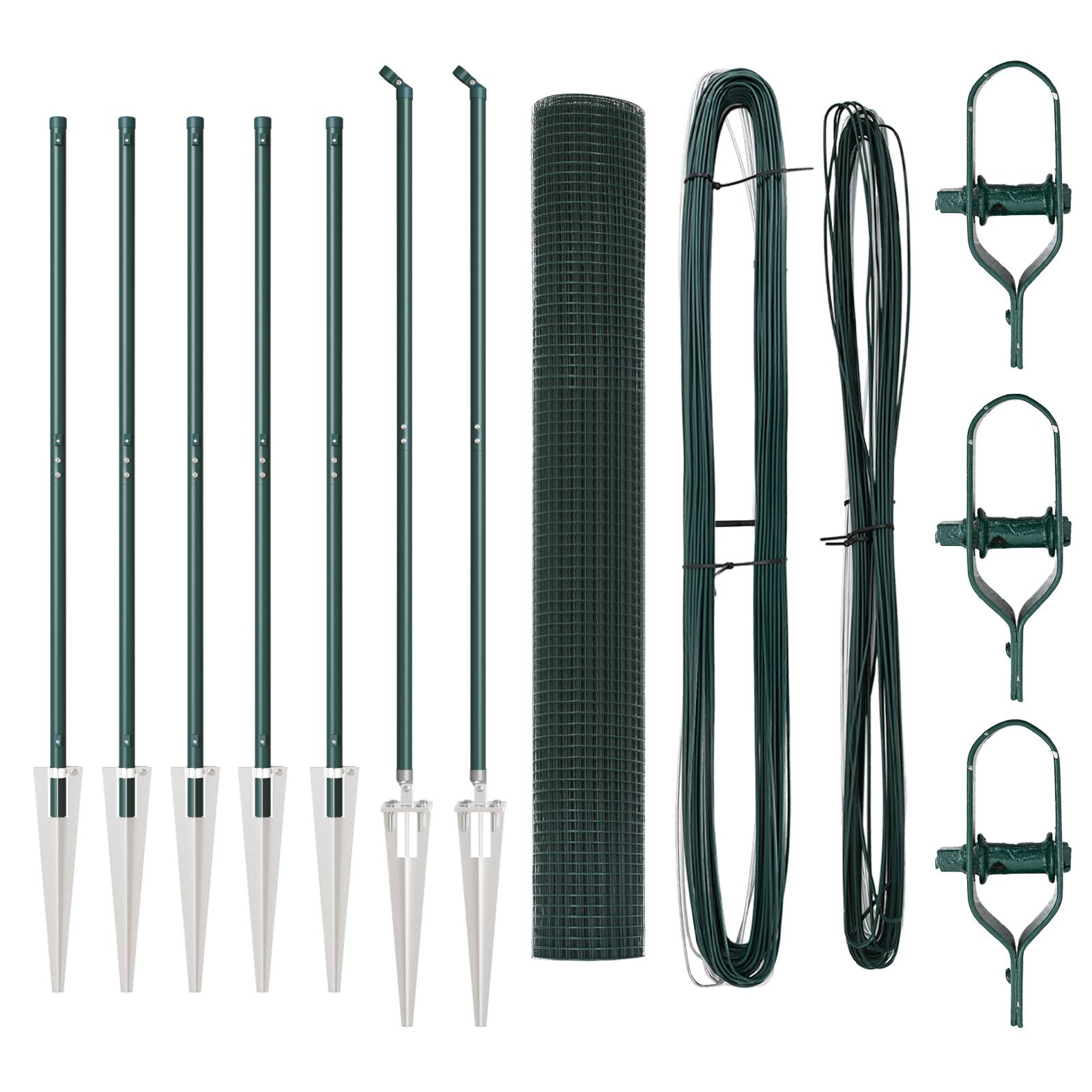 vidaXL grünes Zaunset Set von 2 Grün Metall 10 x 1 m Langlebig