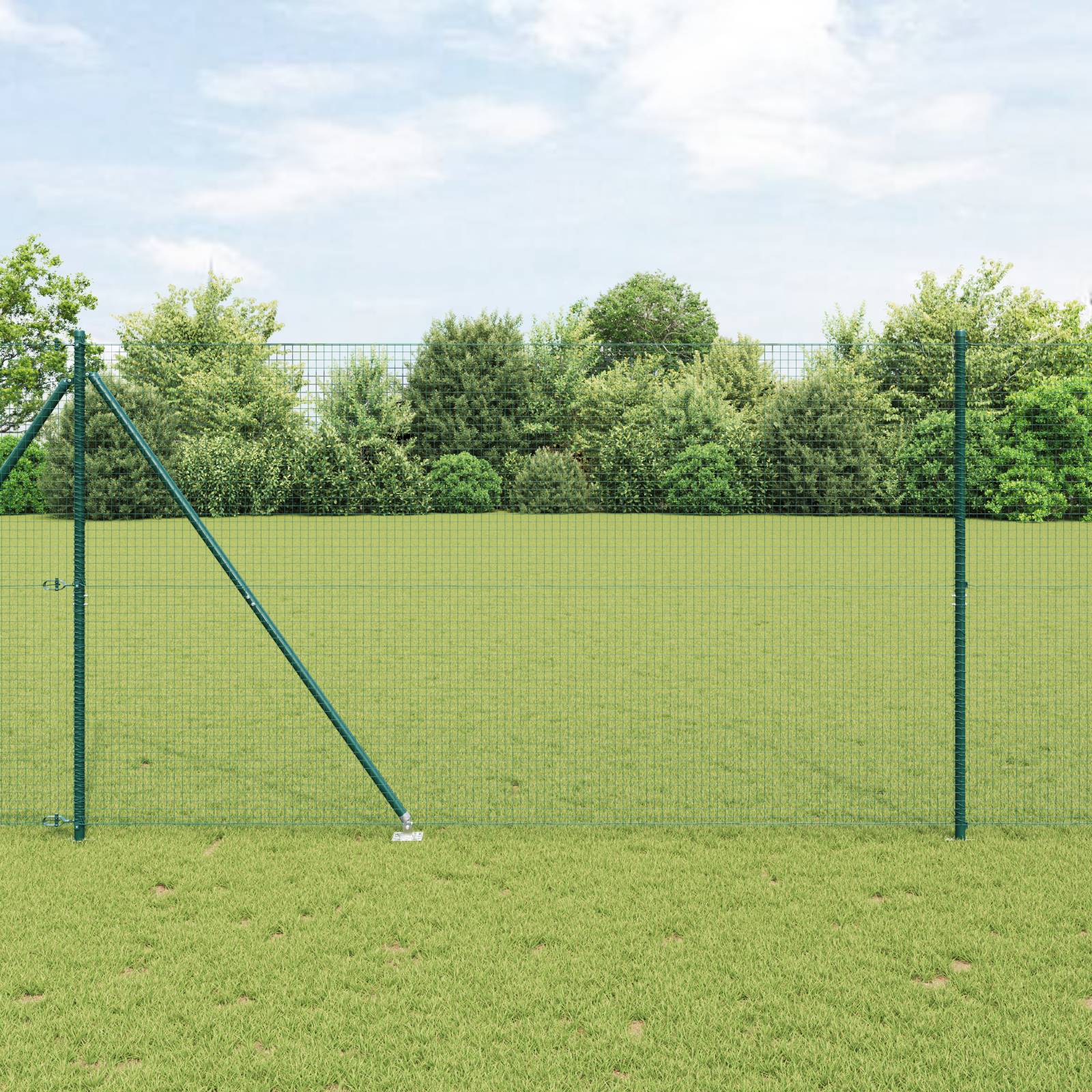 vidaXL grünes Zaunpfosten-Set Set von 2 Grün Verzinkter Stahl 10 x 1,5 m