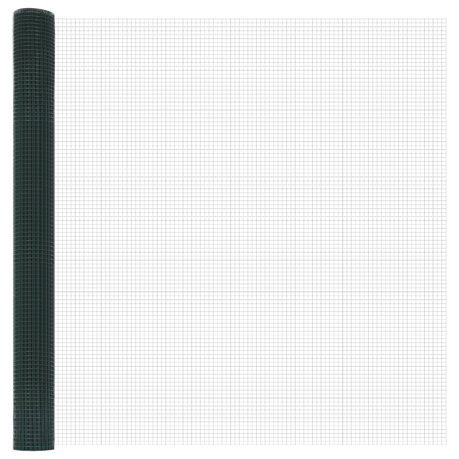 vidaXL Schweißdrahtzaun mit 13 Spike-Posts Grün 1,6 x 2,5 m aus Stahl