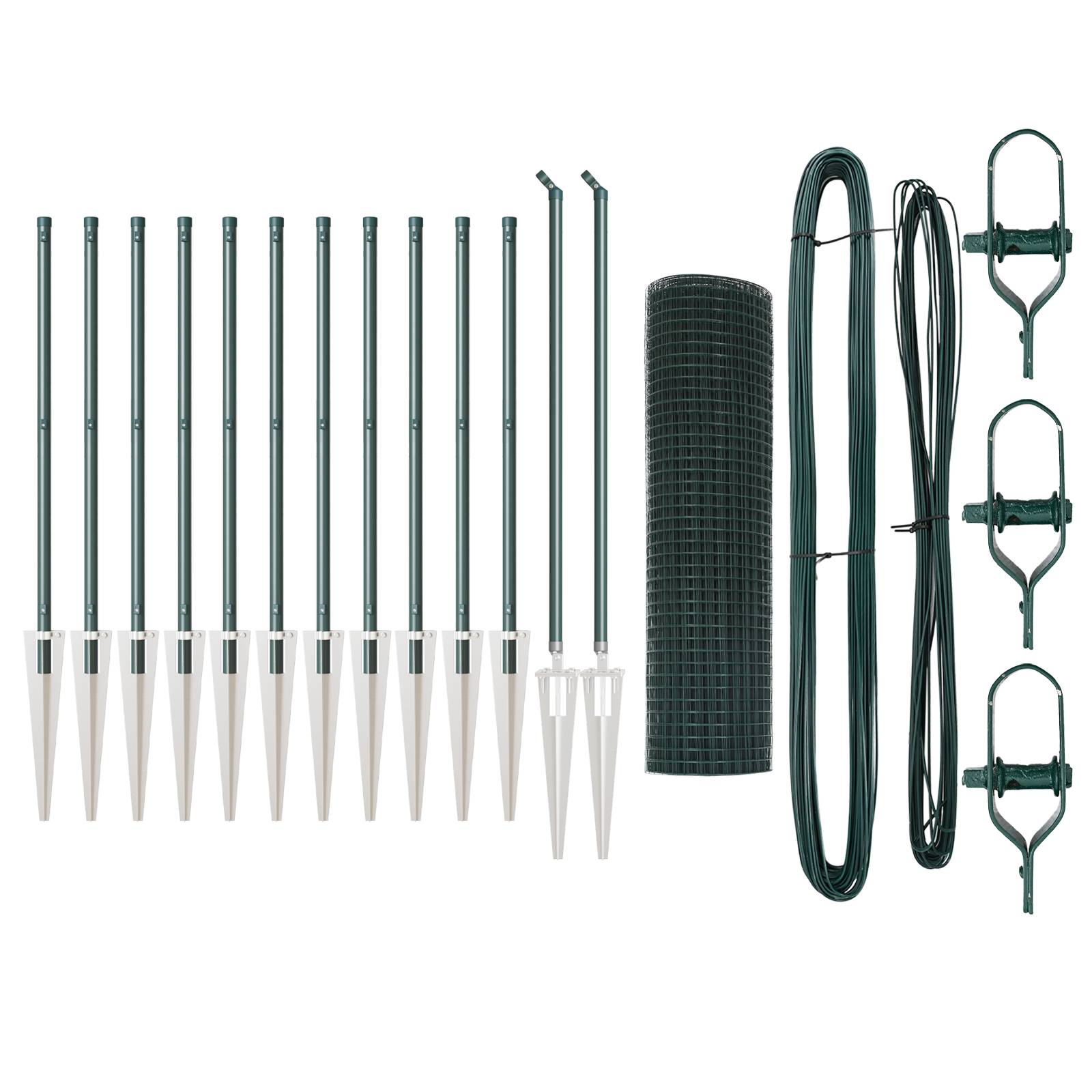 vidaXL Geschweißter Drahtzaun mit 13 Spike-Posts Grün 0.6x25 m Stahl