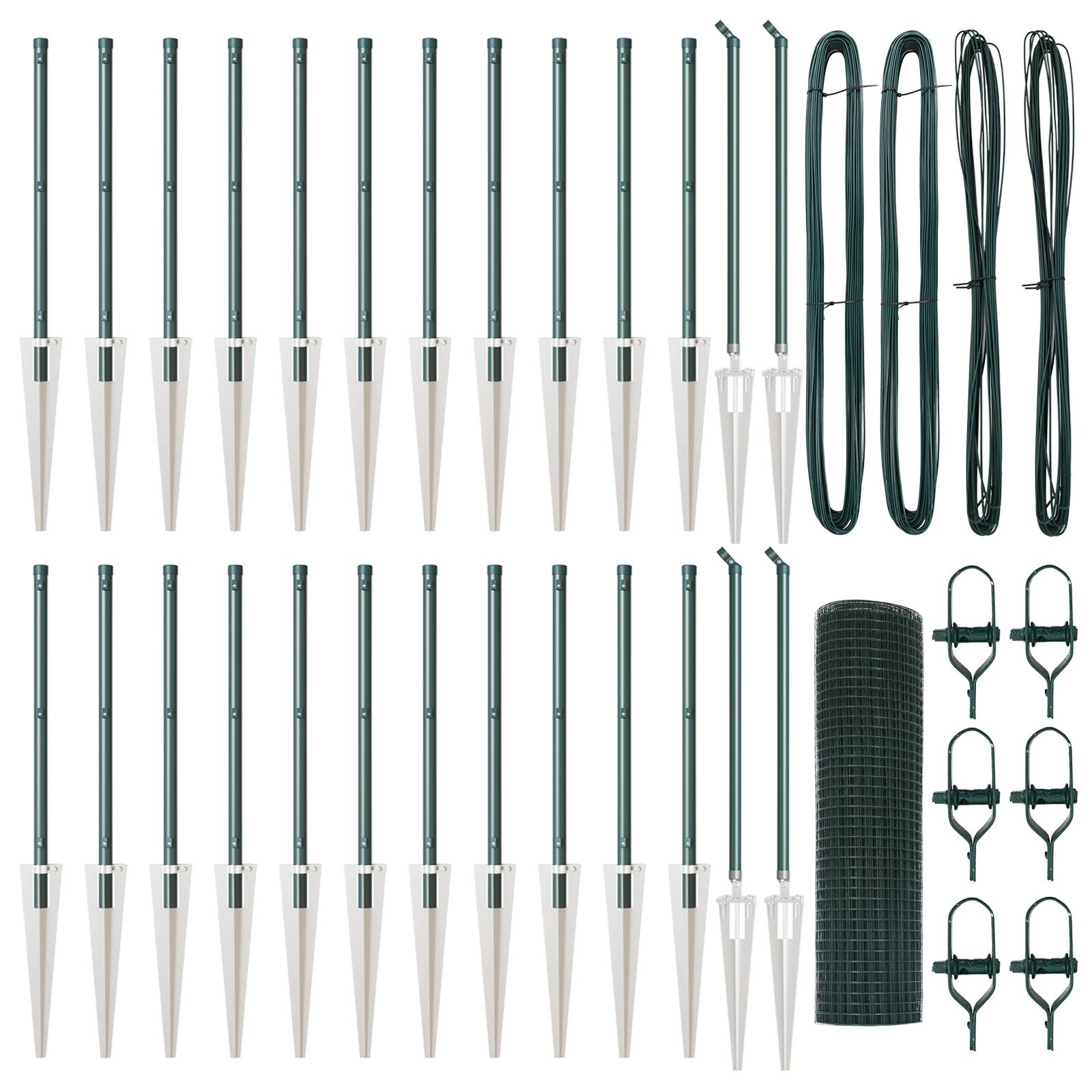 vidaXL Geschweißter Drahtzaun mit 13 Spike-Posts Grün 0,6 x 50 m Stahl