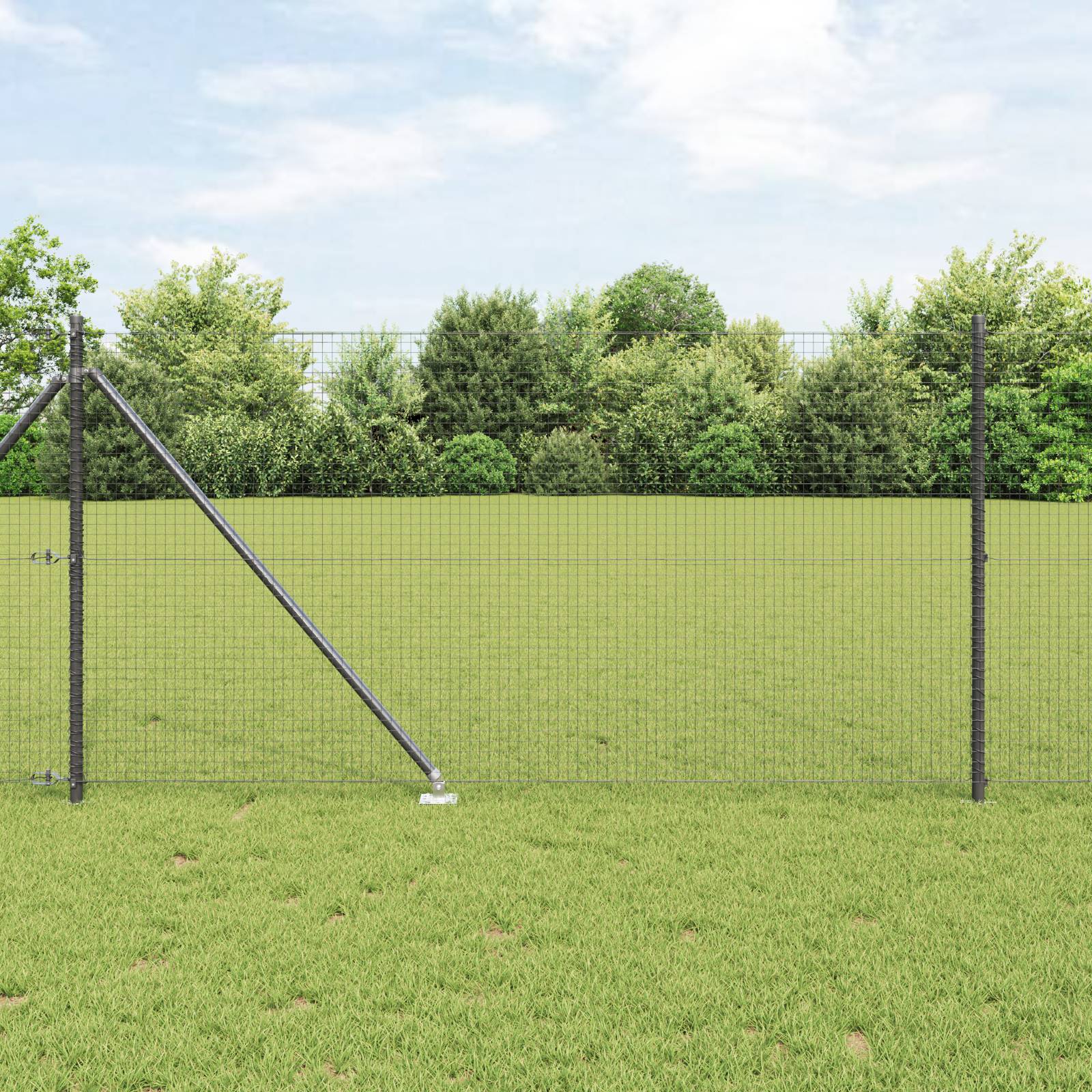 vidaXL Metall-Zaunpfosten-Set 2er Set Grau Metall 10 x 1 m Stabil