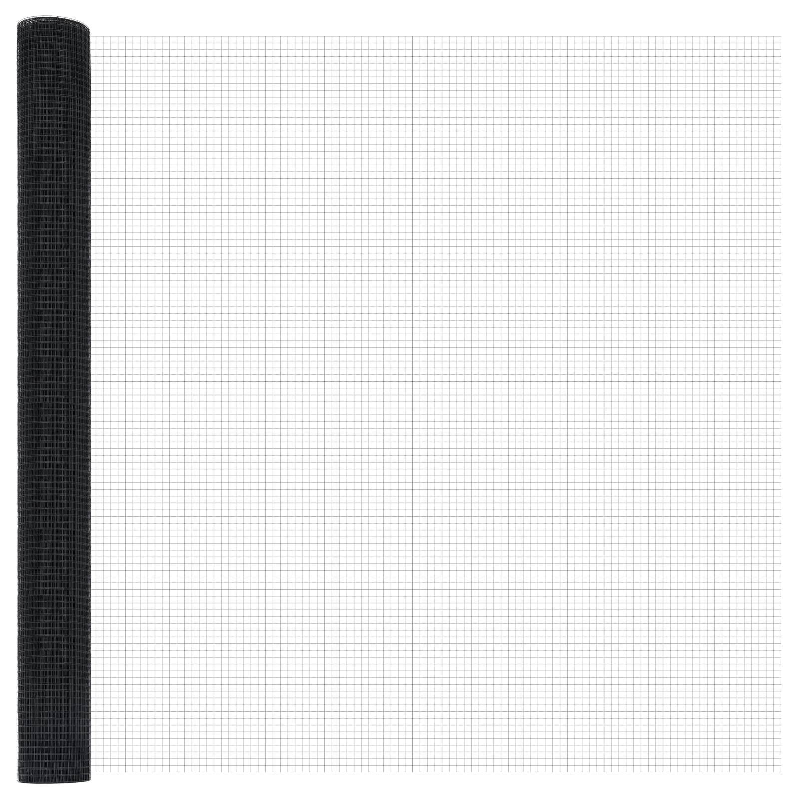 vidaXL Schweißdrahtzaun Grau 1,6x25 m Stahl