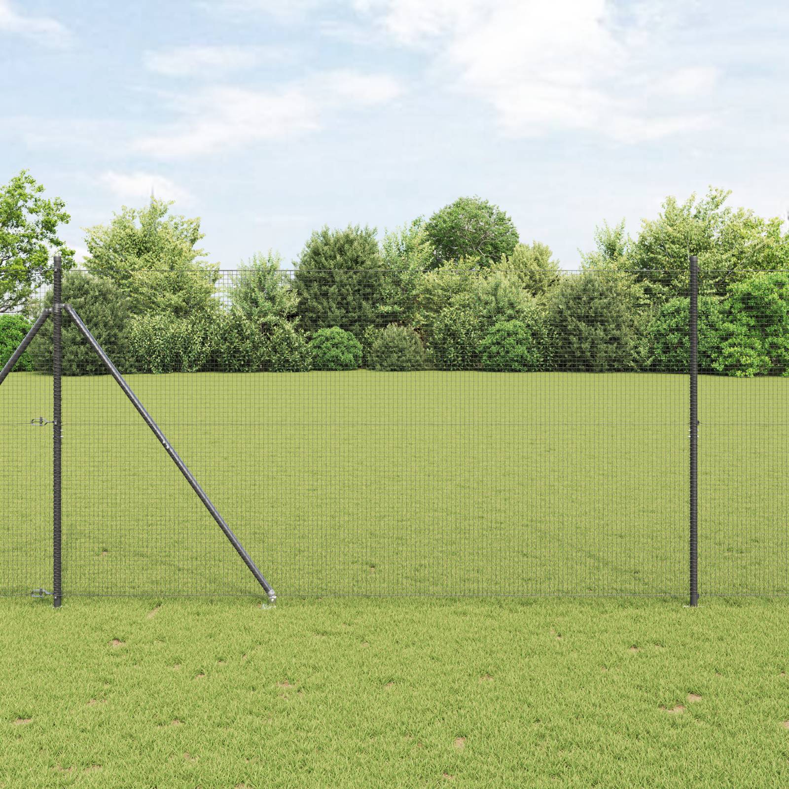 vidaXL Zaunpfosten Set 2er Set Grau Metall 25 x 1,5 m Langlebig