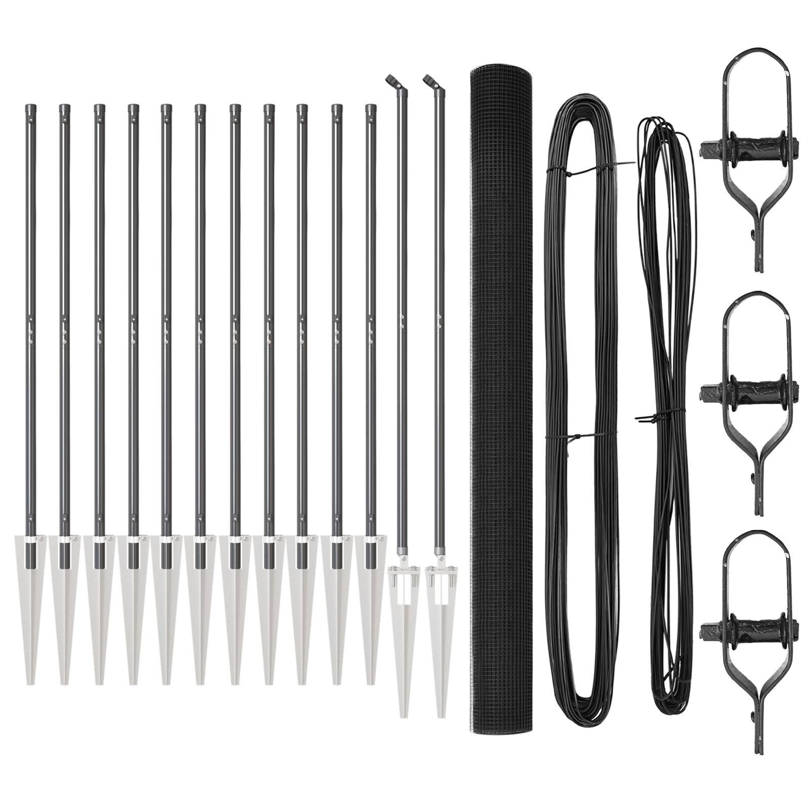 vidaXL Zaunpfosten-Set 2er Set Grau Stahl 25 x 1,5 m Langlebig