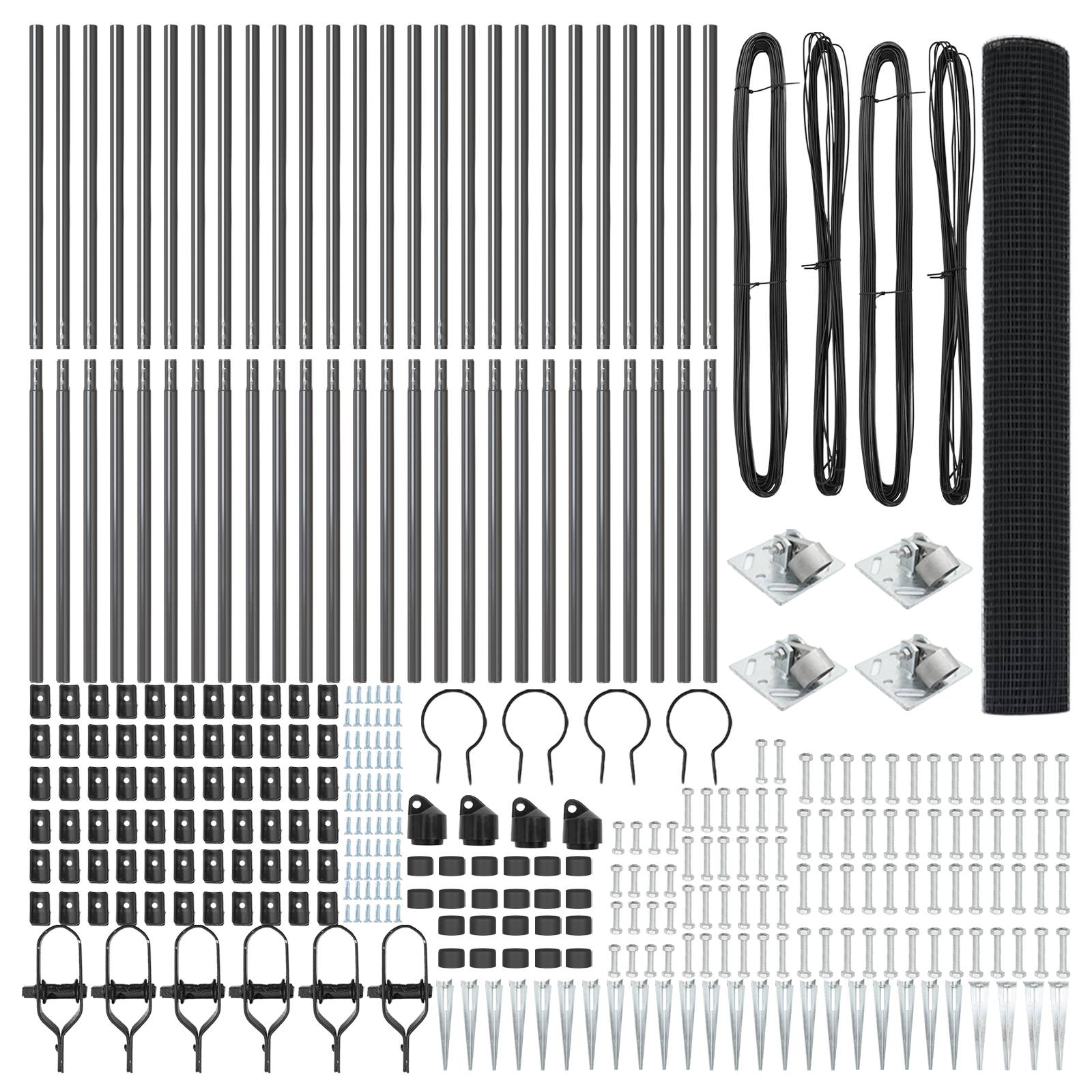 vidaXL Schweißdrahtzaun mit 13 Spike-Posten Grau 1,4x50 m Stahl