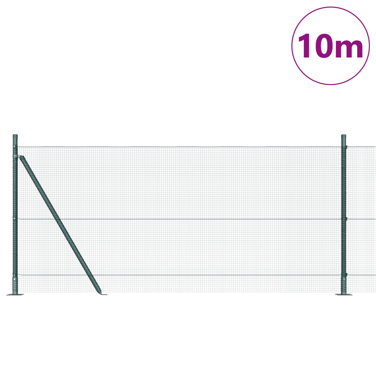 vidaXL Zaunpfosten-Set Set von 2 Grün Metall Langlebig