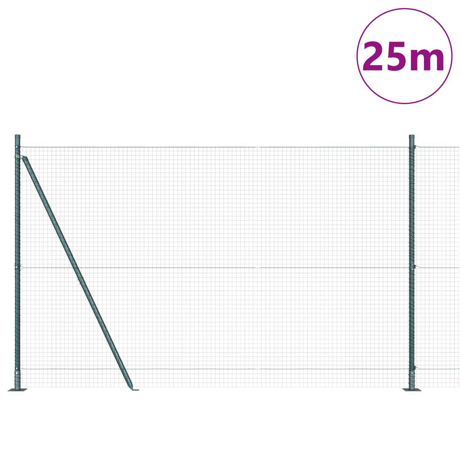vidaXL Stahl-Zaunpfosten-Set Set aus 2 Grün Pulverbeschichteter Stahl