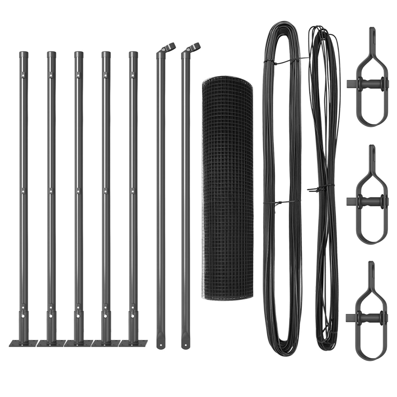 vidaXL Zaunpfosten-Set Set aus 2 Grau Metall Mittel Langlebig