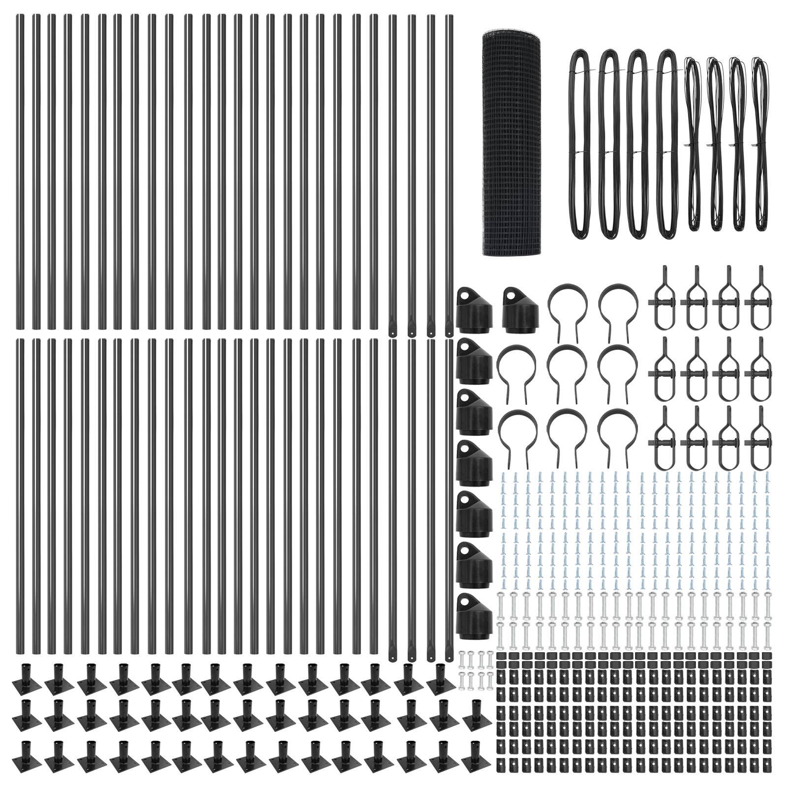 vidaXL Geschweißter Drahtzaun mit 13 Flanschteilen Grau 0.6x100 m Stahl