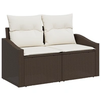 vidaXL 6-tlg. Garten-Sofagarnitur mit Kissen Braun Poly Rattan vidaXL 6-tlg. Garten-Sofagarnitur mit Kissen Braun Poly Rattan