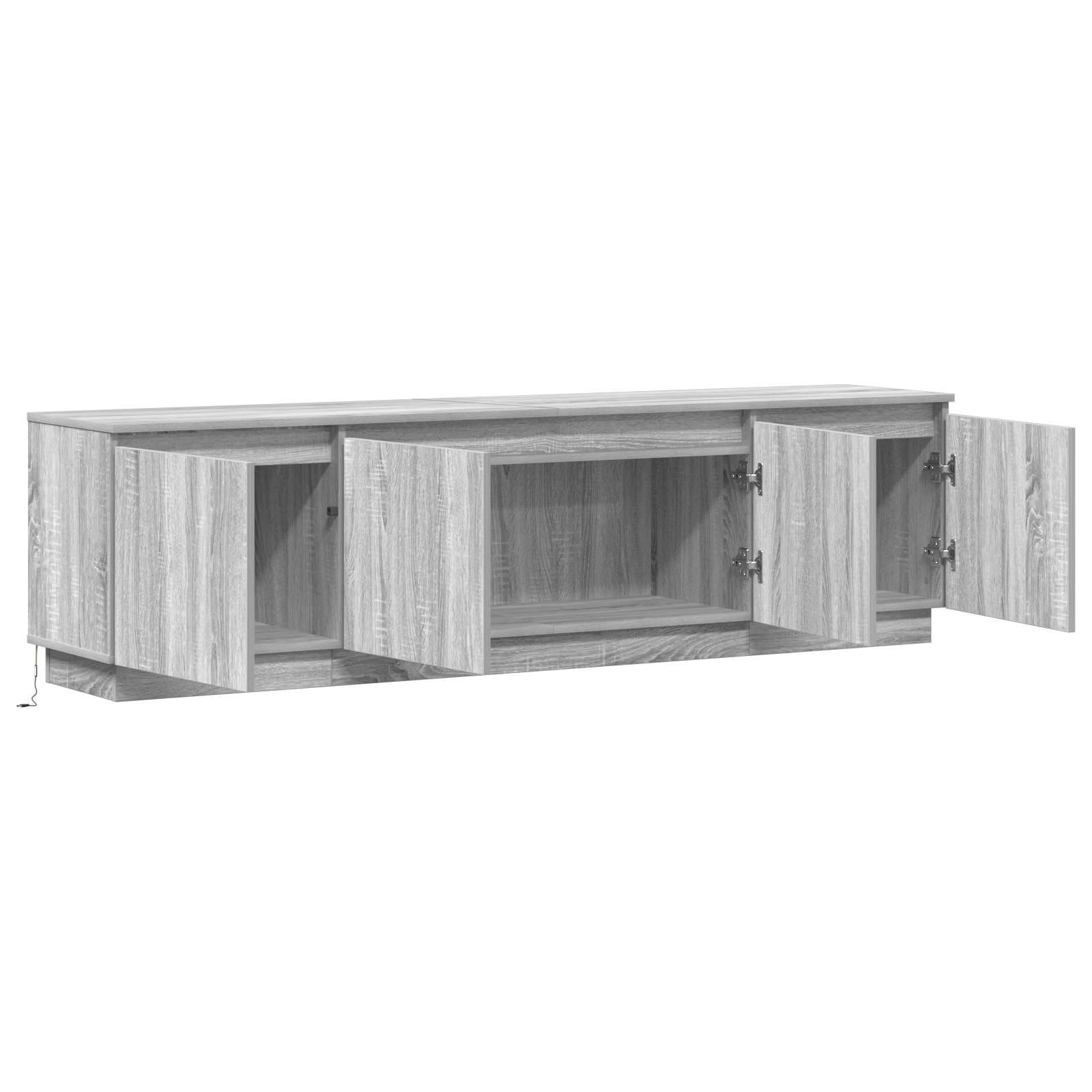 vidaXL TV Schrank mit LED Grau Sonoma 180x38x49 cm Holzwerkstoff
