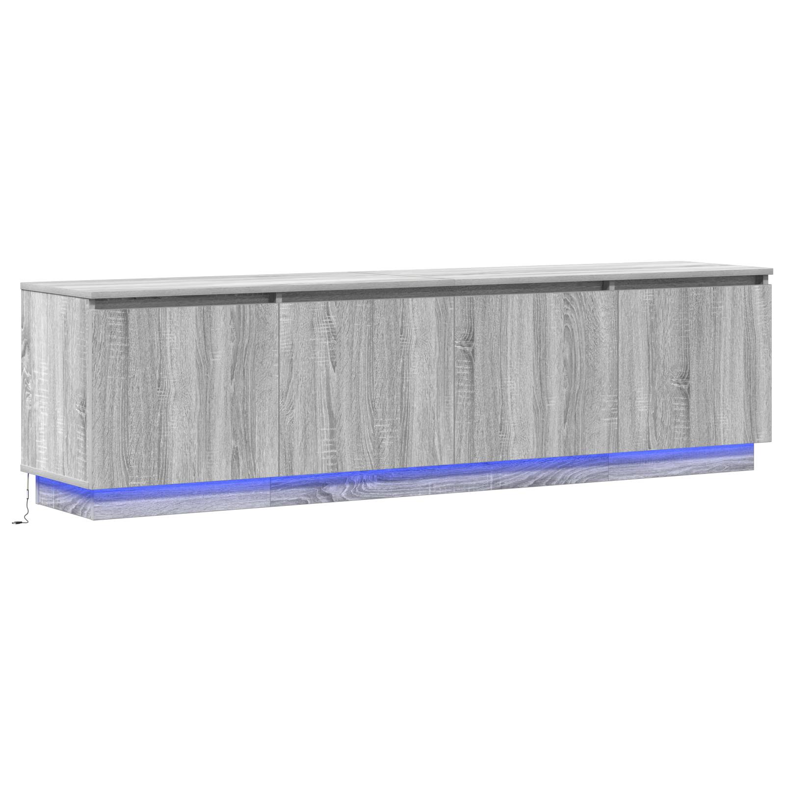 vidaXL TV Schrank mit LED Grau Sonoma 180x38x49 cm Holzwerkstoff